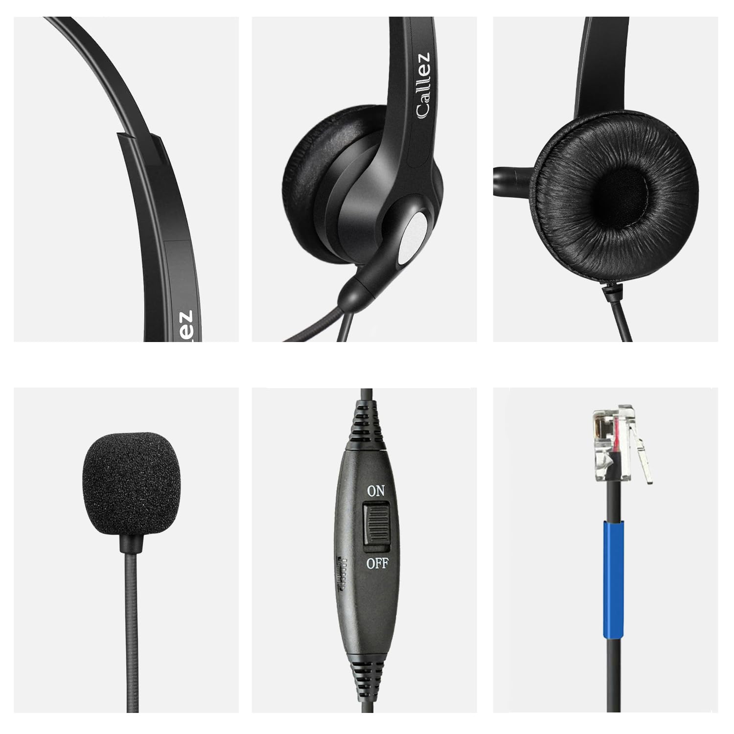 Casque Téléphone Fixe RJ9 avec Micro Anti-Bruit, Oreillette Téléphonique pour Cisco 7962G 7861 7821 7941G 8841 8845 8861 7811 6841 8945 9971 Plantronics M12 M22 Amplificateur Bureau Centre d'appel