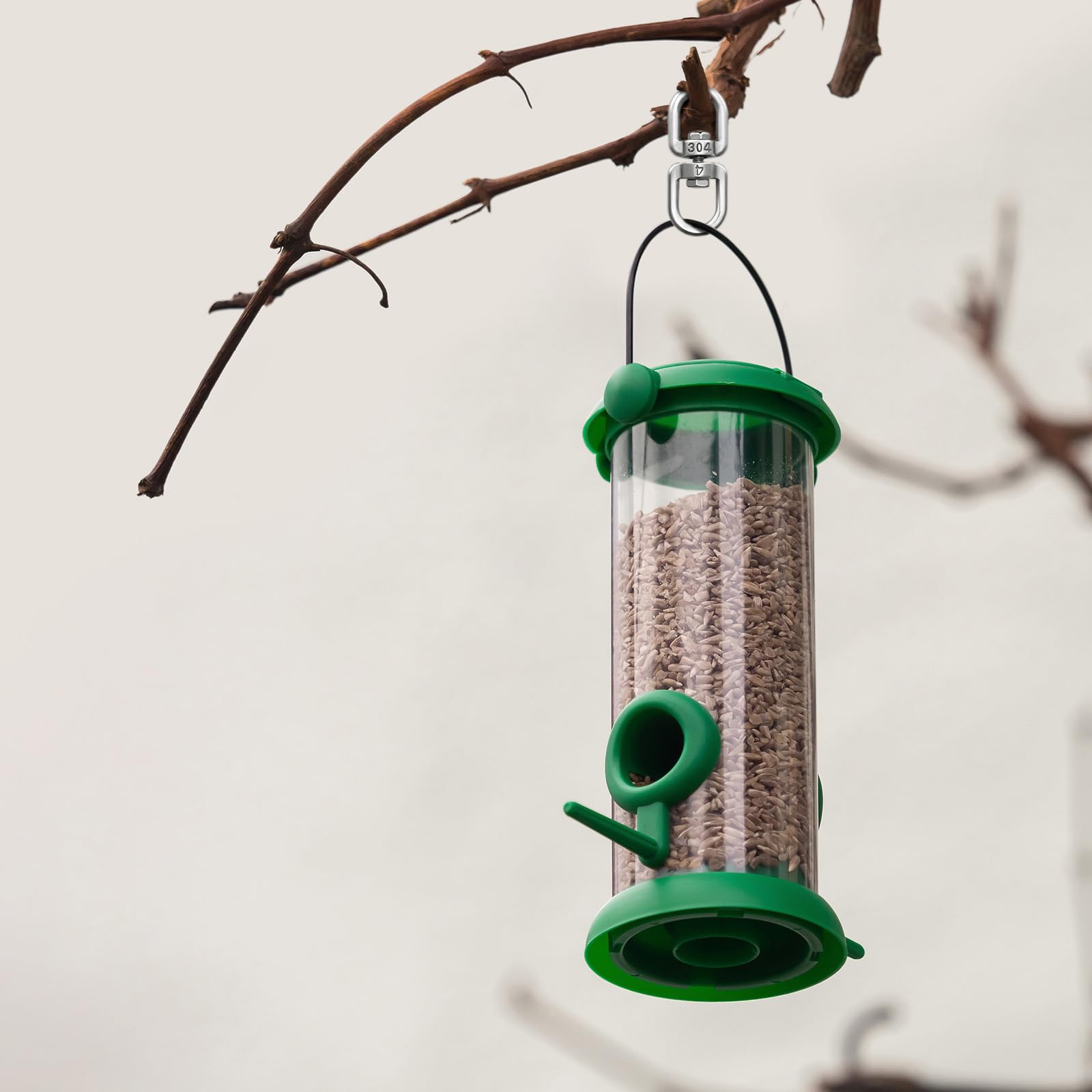 Luvtree Lot De 6 Crochets Pivotants M4 Acier Inoxydable - Double Œillet 360° Pour Suspension Jardin