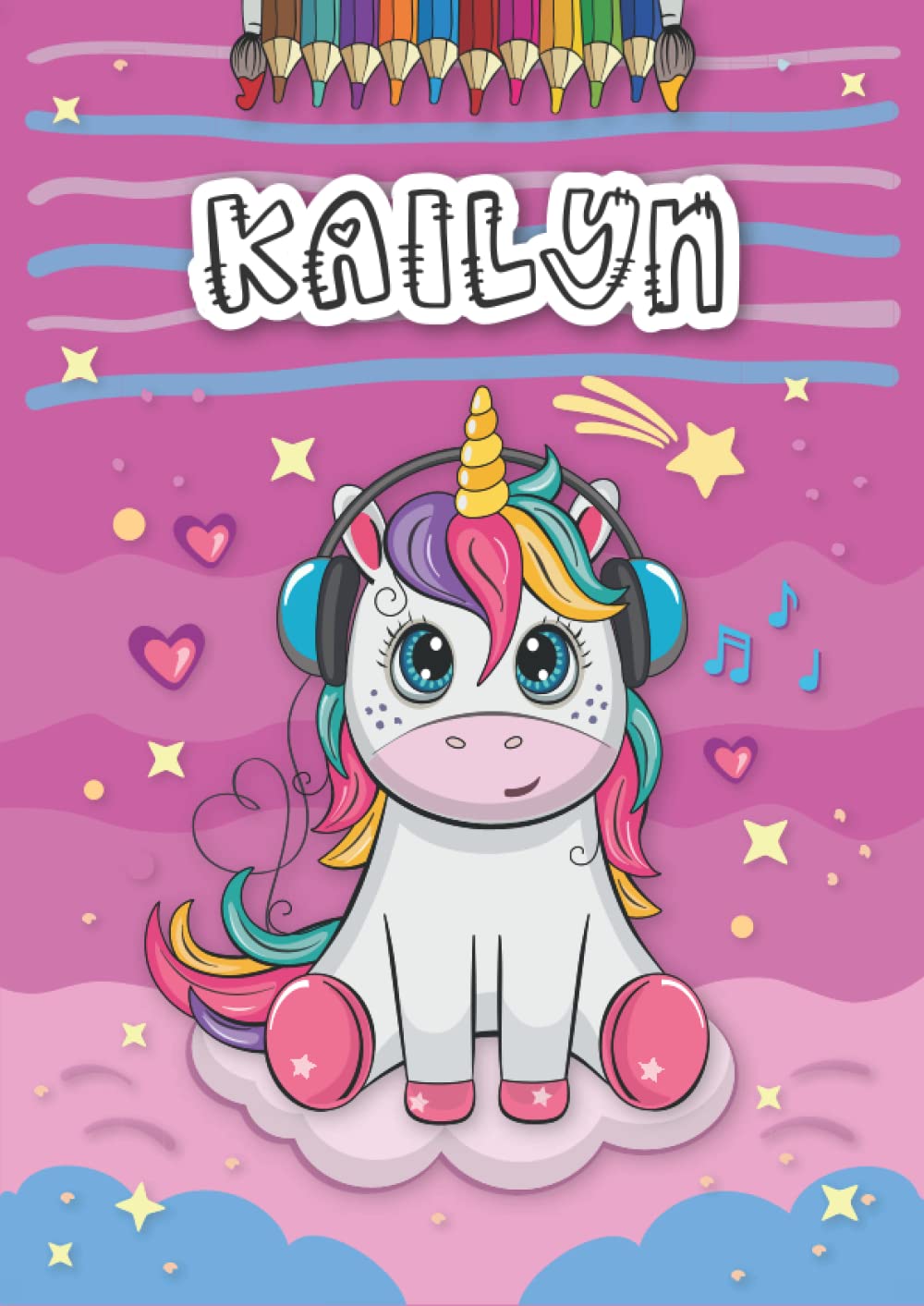 Kailyn: Personalized Coloring Book for Kailyn | Theme: Unicorn | Birthday gift for girl, daughter ... | Ages: 4-8 | 25 unicorn designs with name Kailyn, Large size A4 (ca. 8.5 x 11 inches)