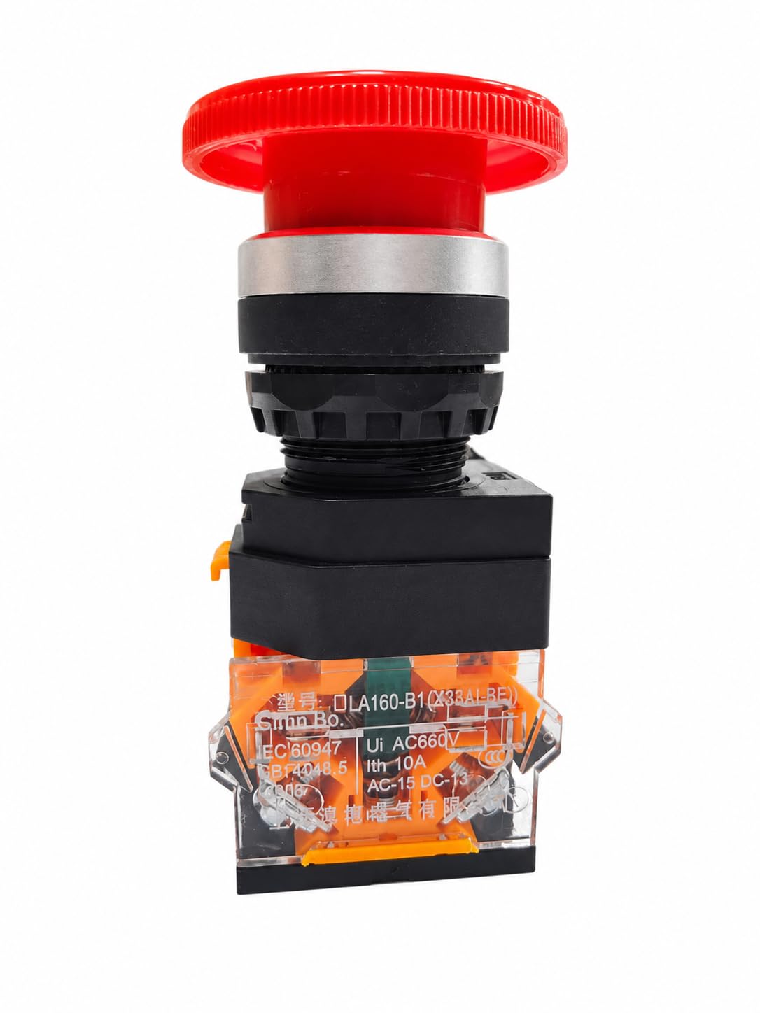 DAKSH ONM LA155-B8 Emergency Stop Push Button Switch, 22mm Mounting, 10A 660V AC, Red Mushroom Head, Latching Self-Locking Switch for Industrial Control-picture-15