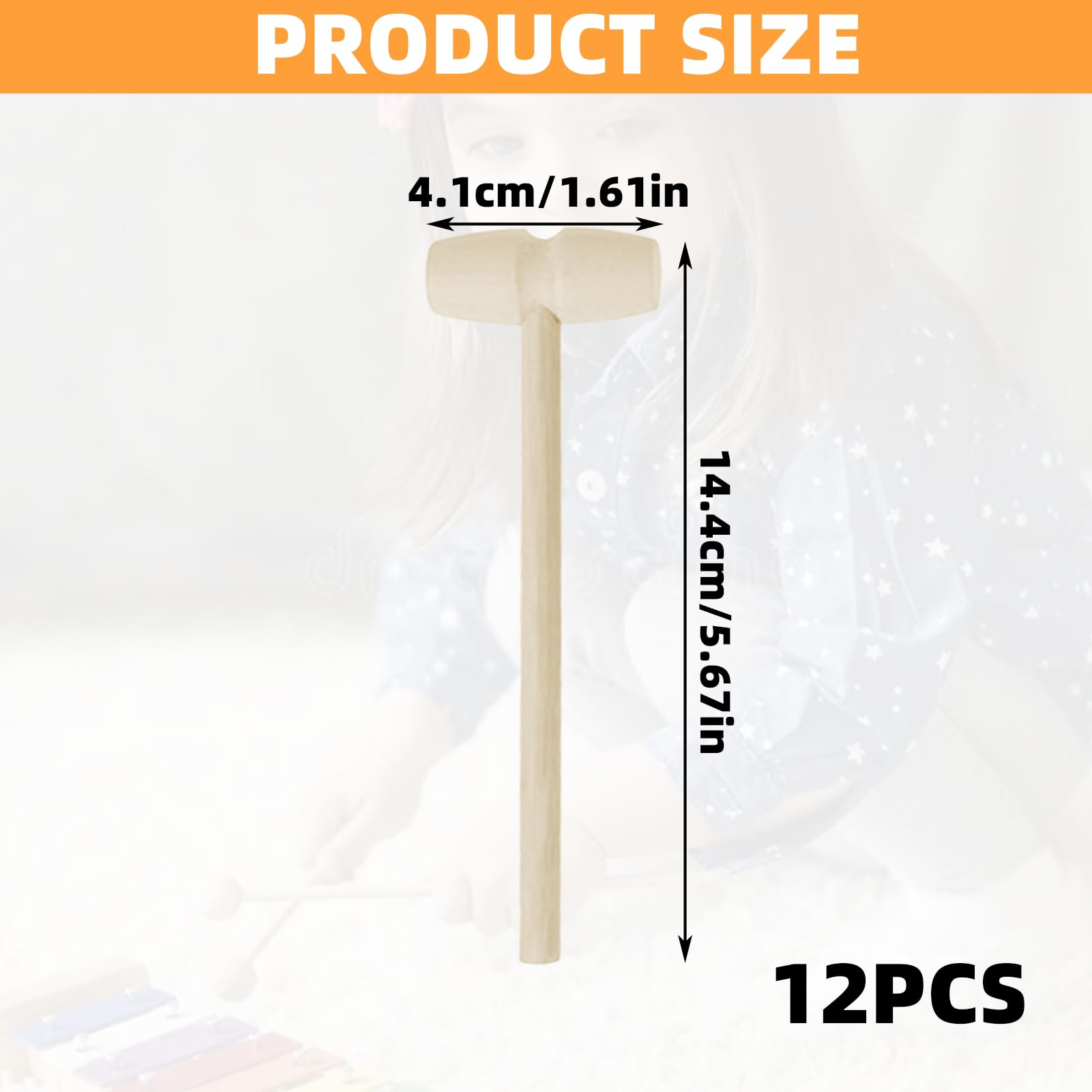 12PCS Mini Wooden Hammer, Wooden Crab Mallets, Kids Hammer, Small Mallet for Chocolate, Dessert Hammers, Wooden Mallets, Kids Toy Hammer, Pounding Seafood Hammer, Children Educational Toys - Image 2