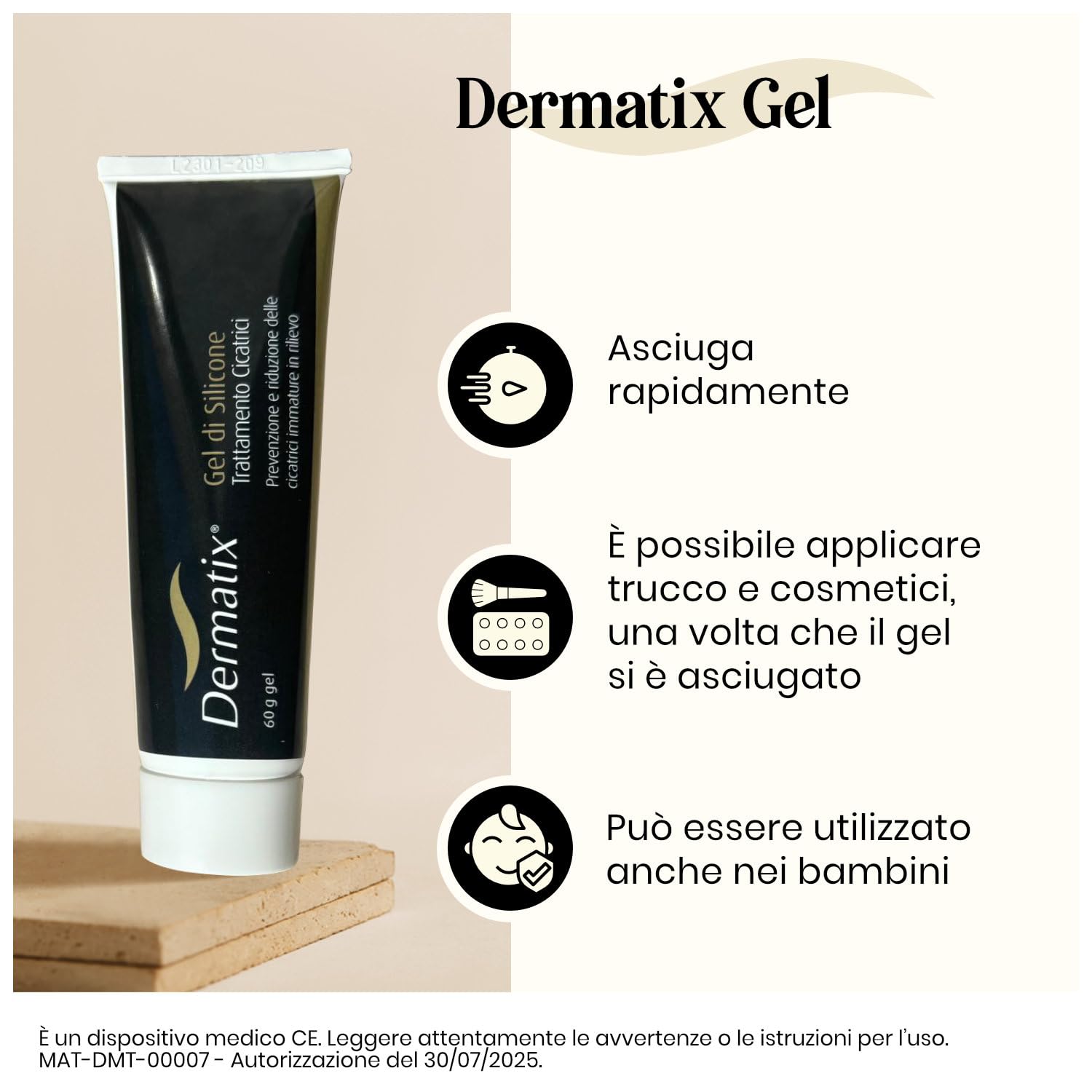 Dermatix, Trattamento in Gel al Silicone per Cicatrici, Ustioni e Lesioni, Idrata e Allevia il Prurito, Rapida Asciugatura, Adatto a tutte le Zone del Corpo, 60g