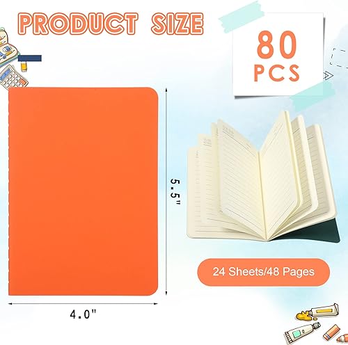 Miniatura 2 de Paquete de 80 mini cuadernos, coloridos cuadernos de bolsillo pequeño, mini cuaderno de notas para suministros de oficina, suministros escolares,