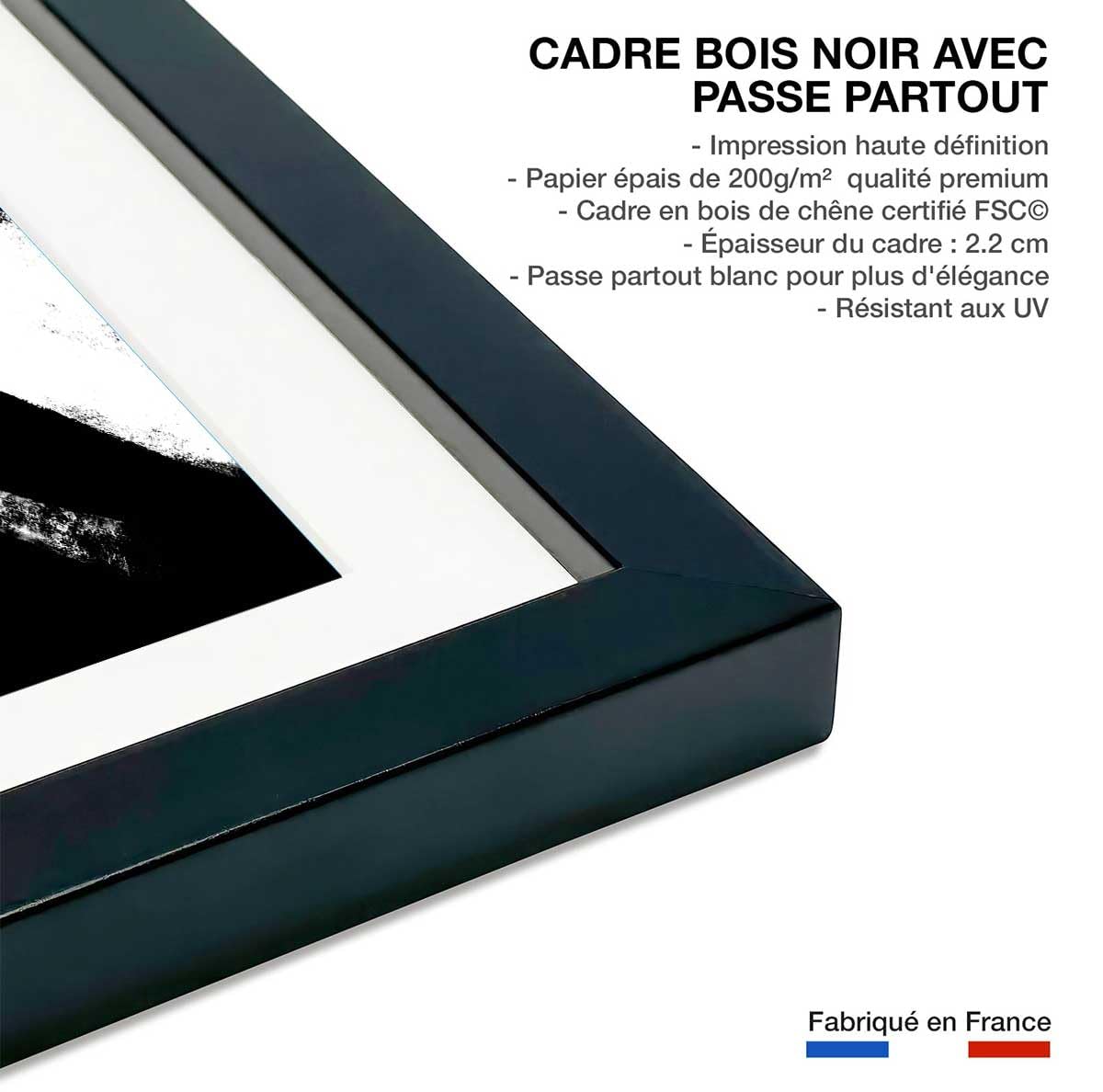 Póster de cruz de prueba negativa, fabricado en Francia, 60 x 90 cm, color negro