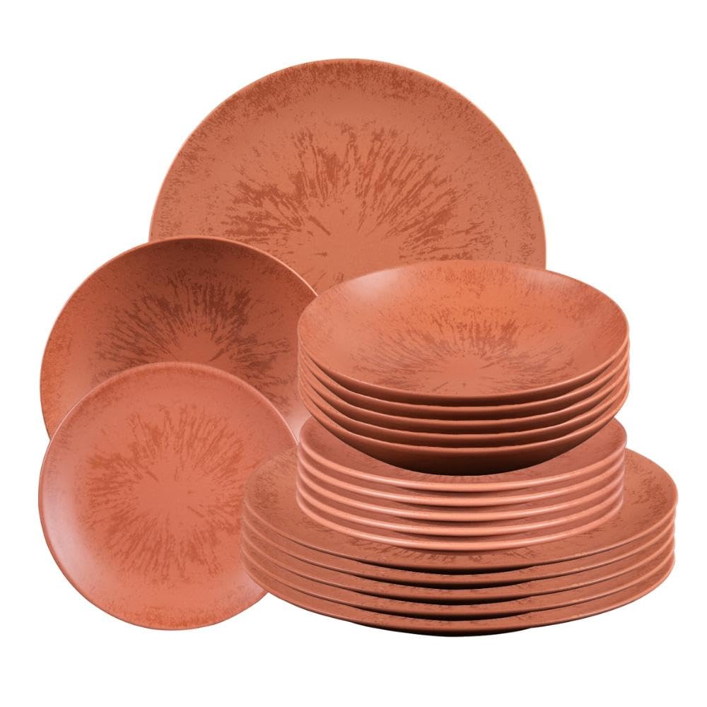 Table Passion - Service d'assiettes 18 pièces Onyx Terracotta