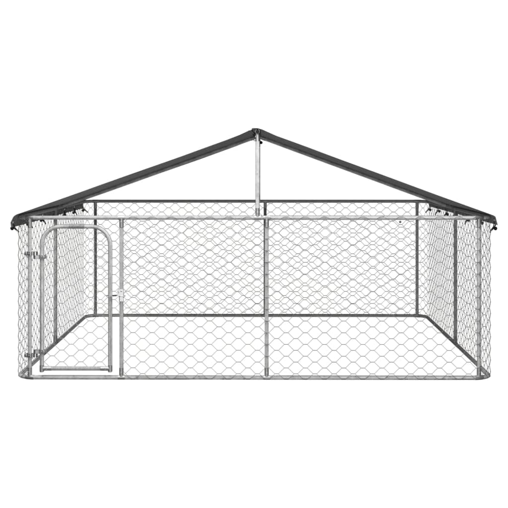 Chenil d'extérieur pour Chien, Enclos Niche Cage pour Chien Métal Chenil extérieur avec Toit 300x300x150 cm