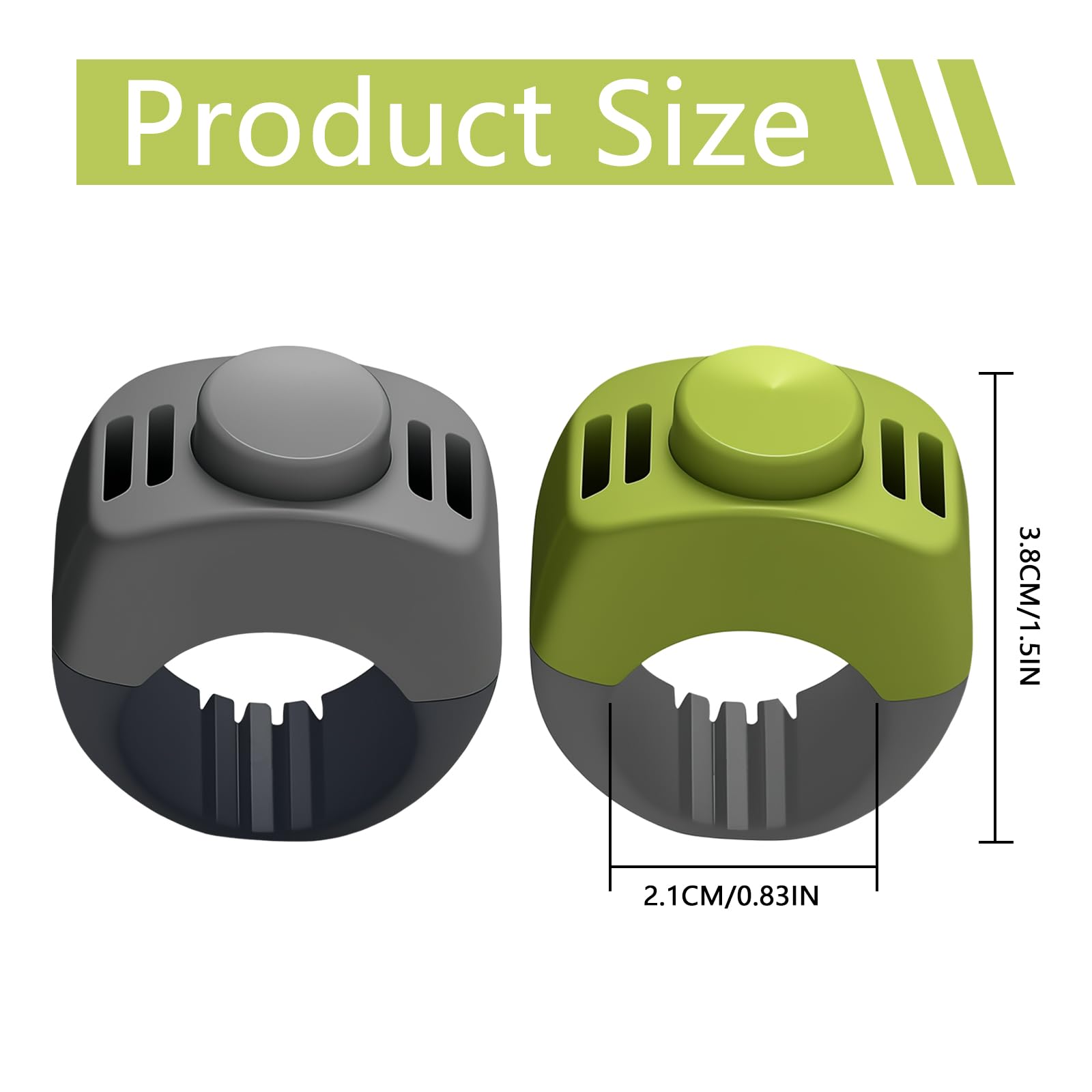 2 Clicker Chien Dressage avec Anneau 19mm/21mm, Clicker pour Chien en Vert & Gris, Clicker Chien pour Dressage Chiot, Éducation & Rappel