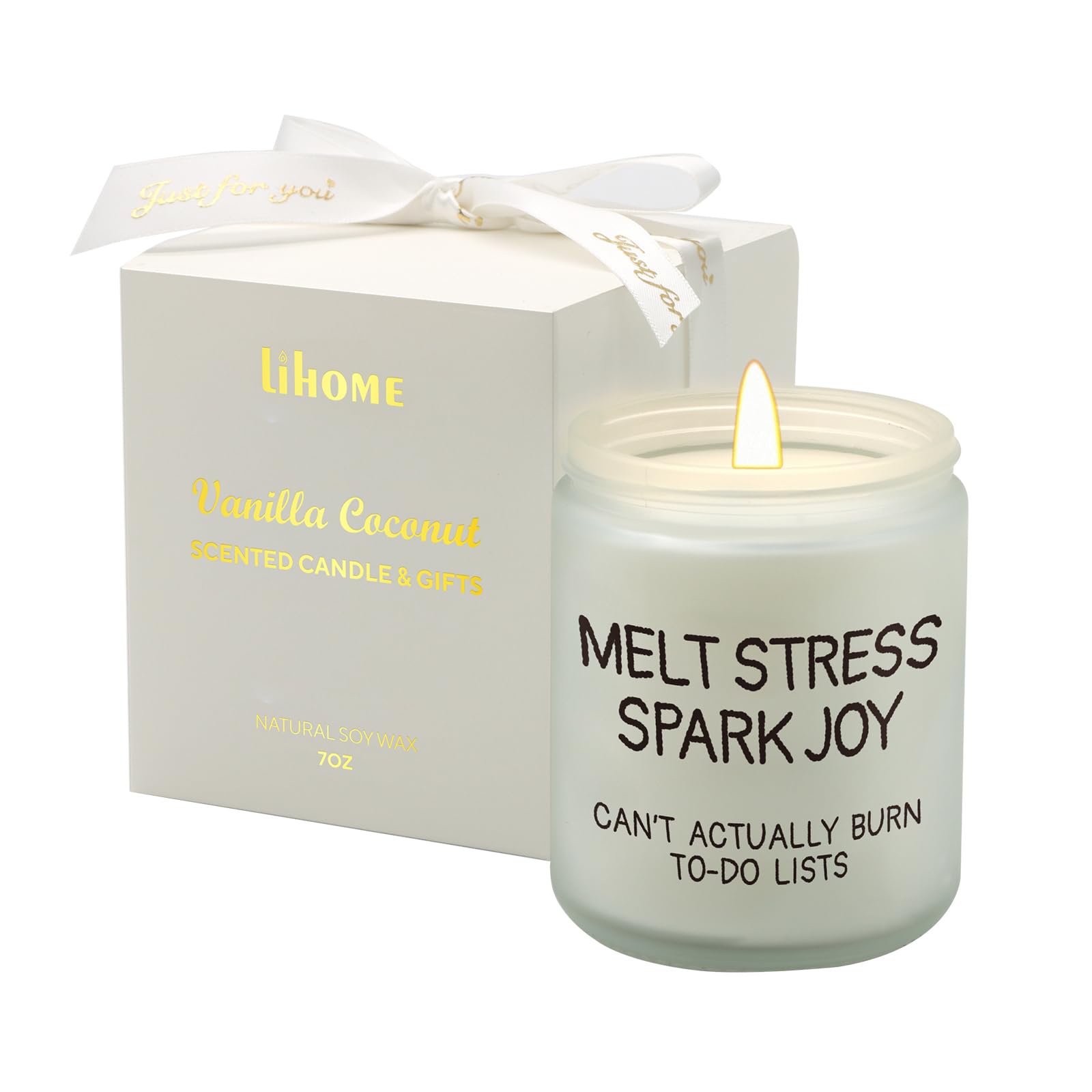 Melt Stress, Spark Joy Can’t Actually Burn to-do Lists, Vanilla Coconut Candles(7oz)