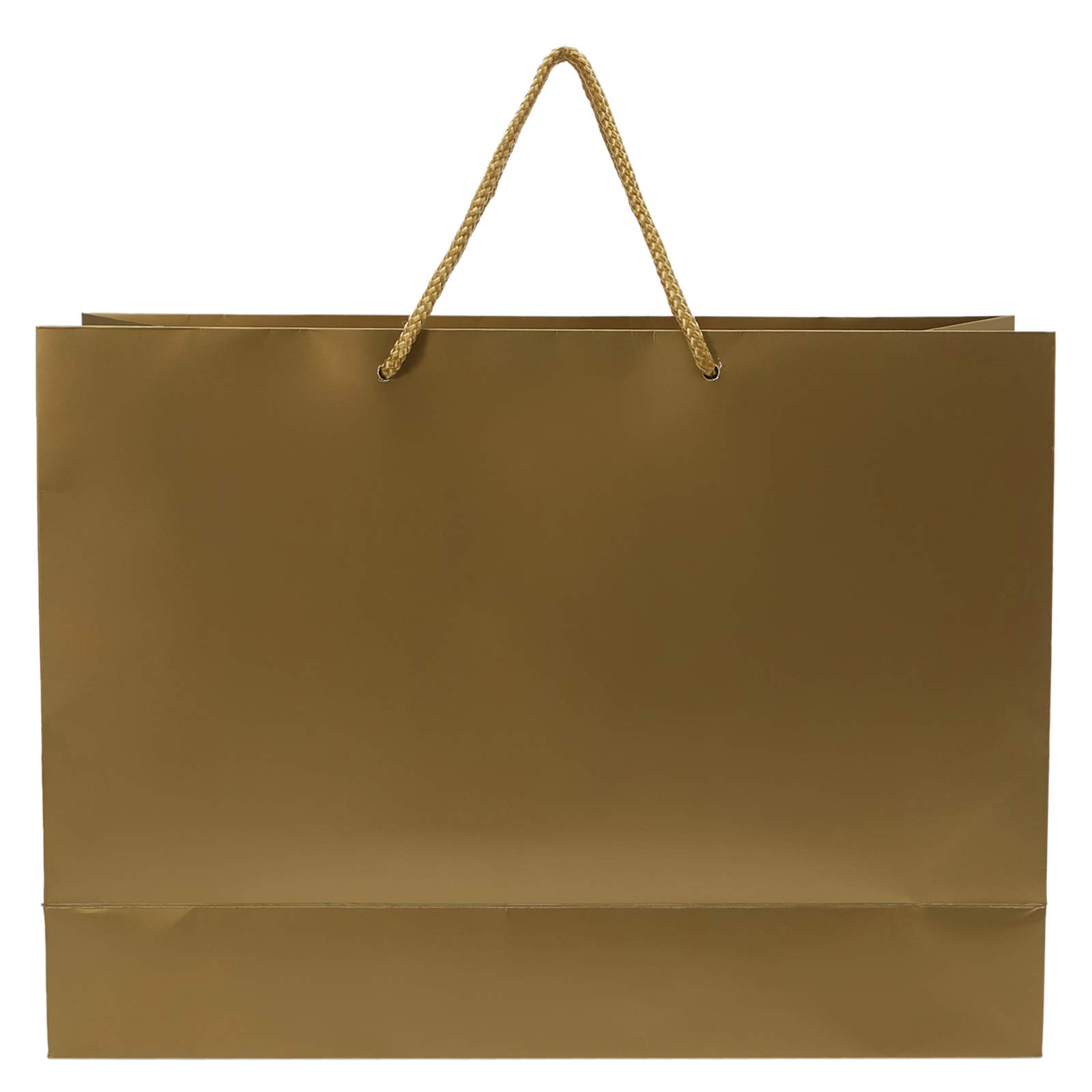 Party Time 12 Pieces Wide Paper Bag A3 Size 33X45X14 cm, Plain Gold