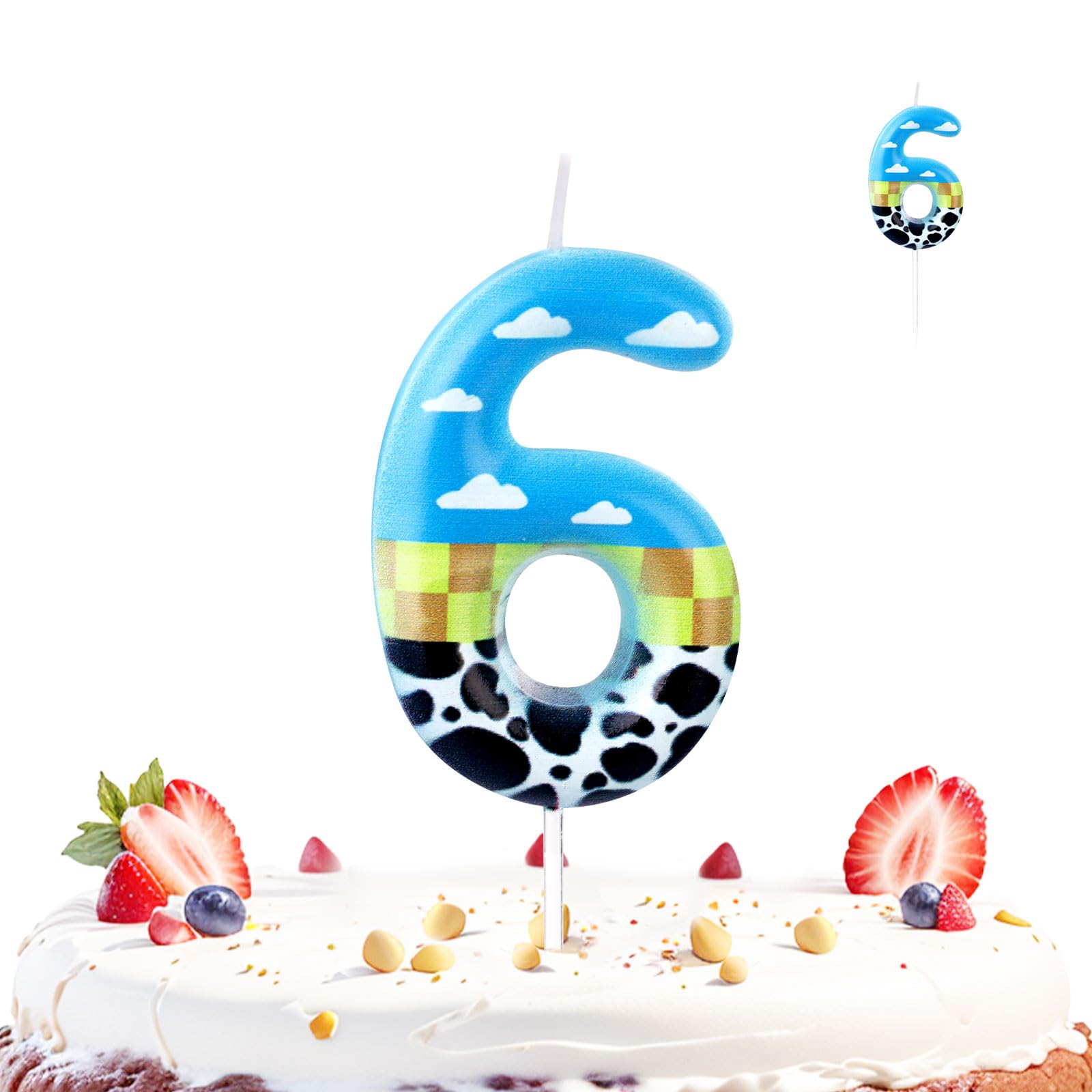LUTER Candeline Numerate Viola E Blu – 2,36 Pollici, Tema Sirena, Per Torte Di Compleanno E Anniversario (numero 5)