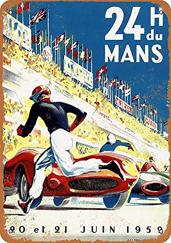 Forry 24H du Mans Métal Mur Affiche Vintage Plaque Étain Signe Rétro Décorer Artisanat pour Café Bar Garage Salon Chambre