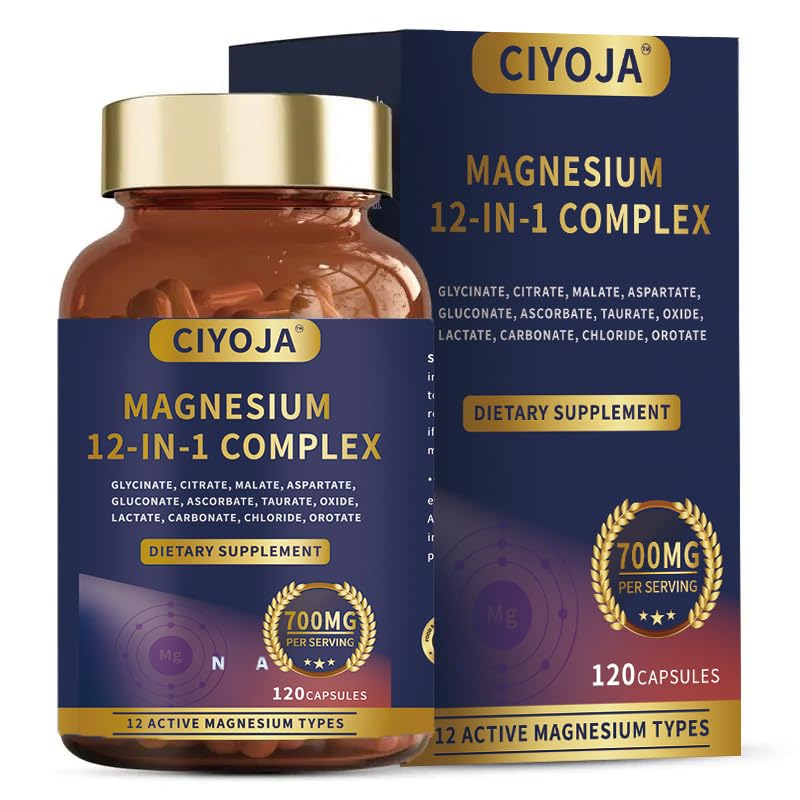 CIYOJA Complexo de Magnésio 700 mg em Cápsulas Veganas, 120 cápsulas