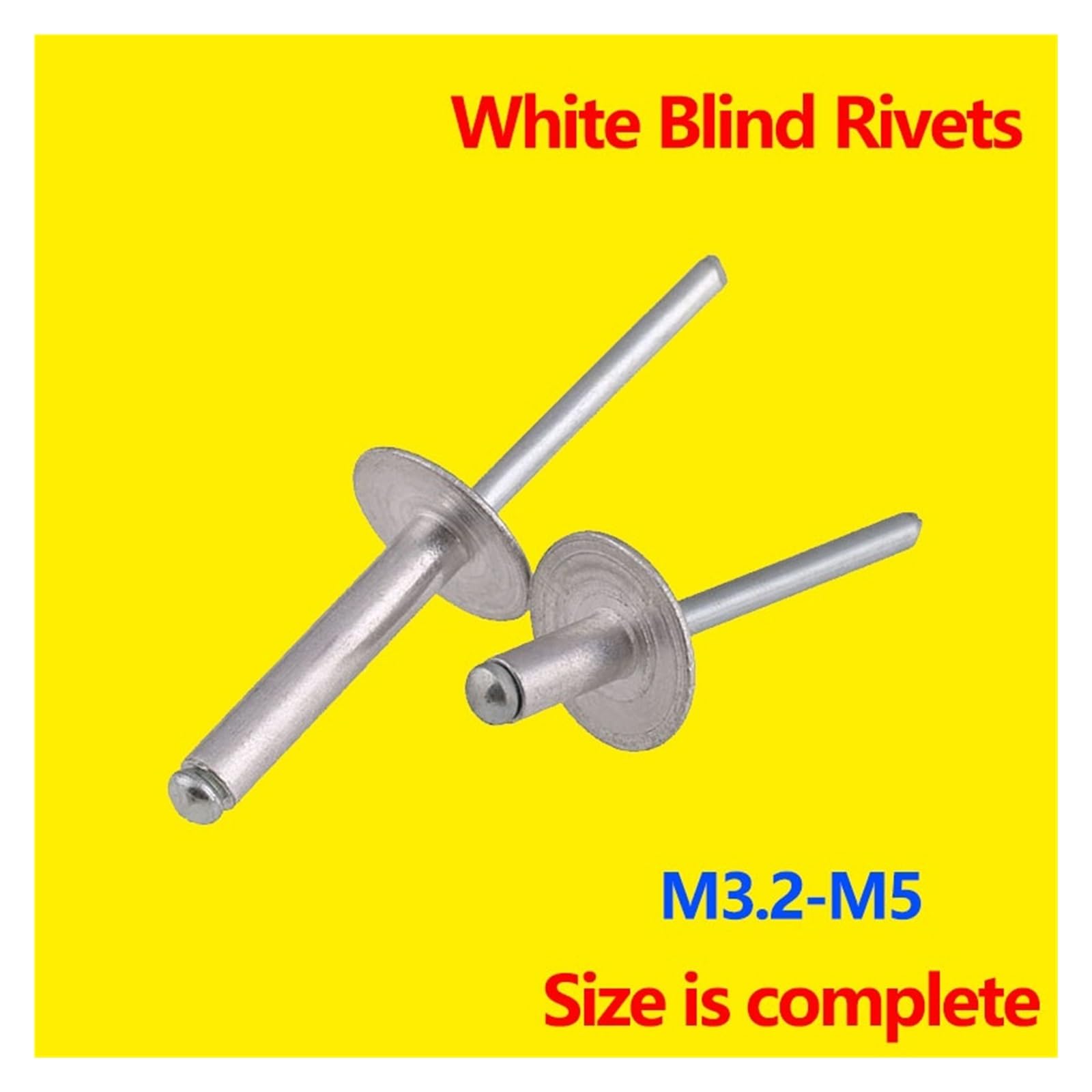 Alu Blindniete Großer Kopf,Große Flanschnieten, 100 PCS Große Kappe Offene Ende Aluminium Blindnieten/Blindniete mit Flache(M4x13x12)