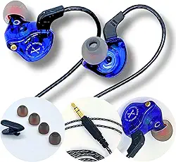 Fone In Ear Monitor de Áudio Retorno de Palco com Isolamento Acústico Alta Definição - GFTech (Azul)