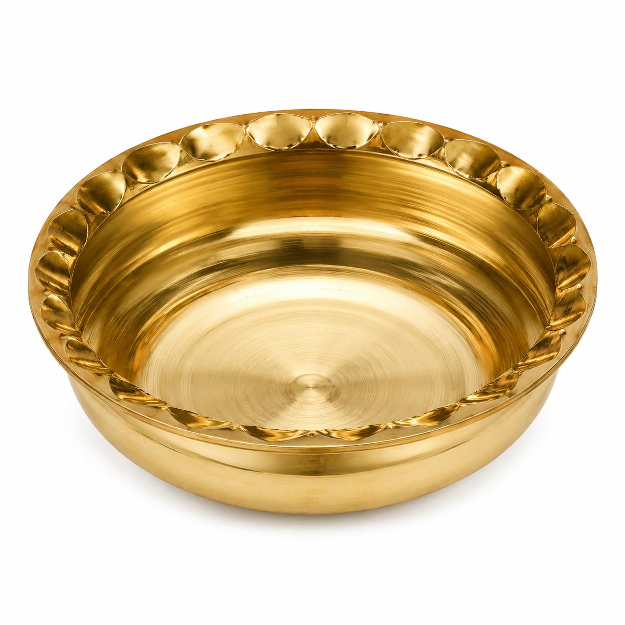 HASTAKSHAR Handcrafted Brass Urli Bowl for Home Decor & Pooja, High Polish Gold Finish, Traditional Floating Flower Bowl, Festive Decoration, Diwali Gift, Table Centerpiece (7.5 x 3 cm)-image-5
