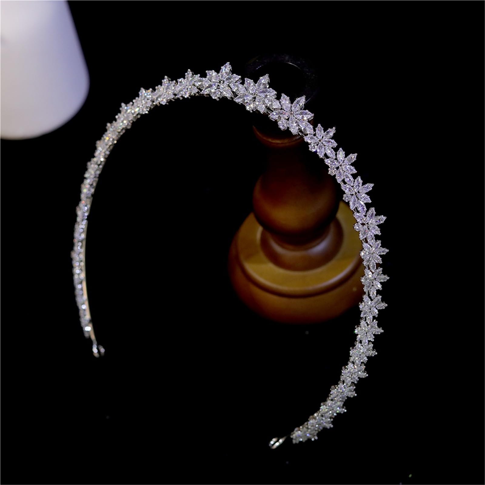 Silber Farbe verlängern Tiara Blumenkronen Hochzeit Kristall CZ Stirnband Braut Haarschmuck Schmuck
