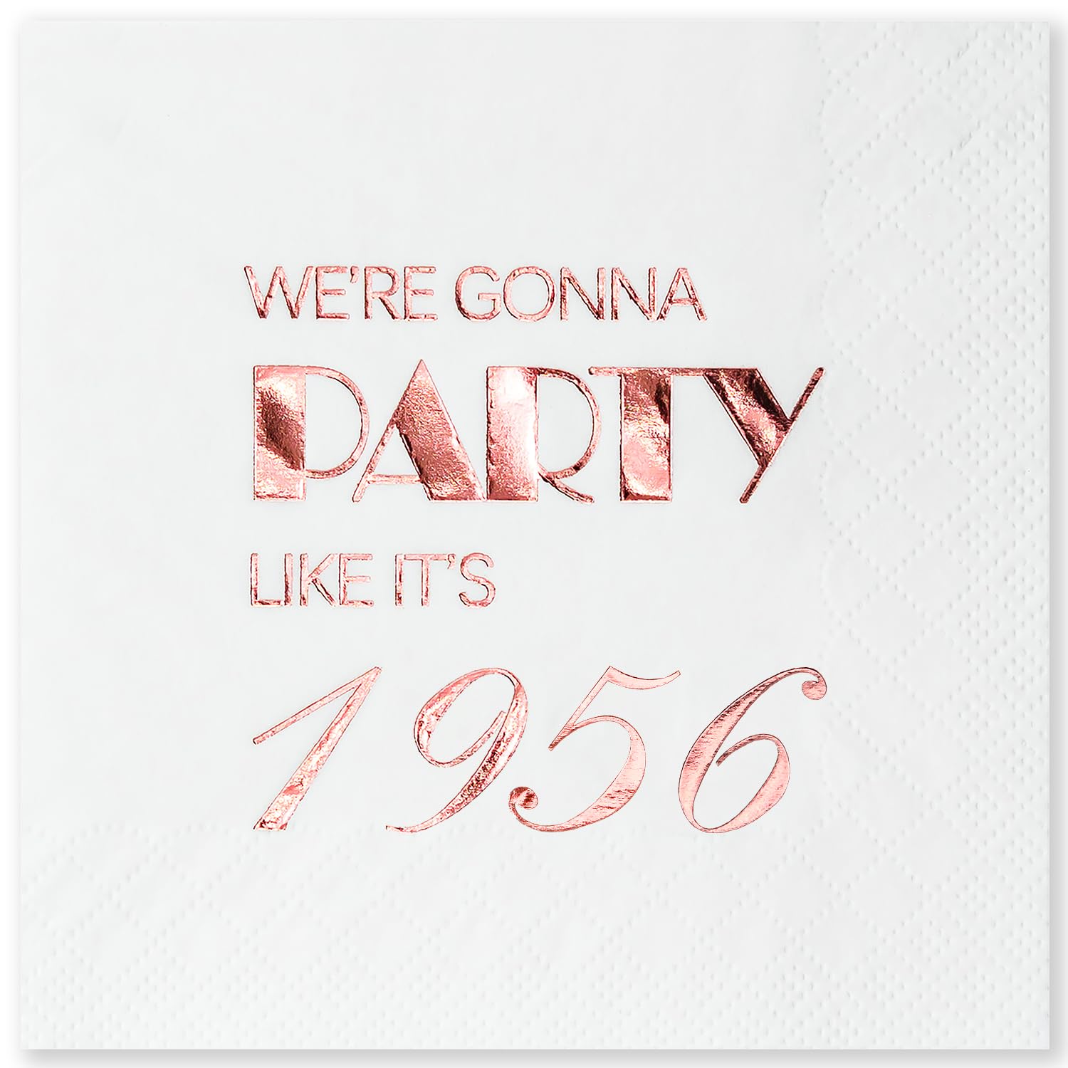 Crisky 70th Birthday Cocktail Napkins Rose Gold for Women 70th Birthday Party Decorations for Cake Dessert Berverage Table, 70th Birthday Party