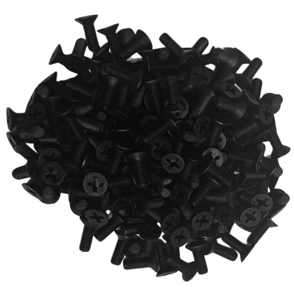 NACX M3 x 8mm Nylon Flat Head Phillips Screws Black Countersunk Machine Screws, 200Pcs
