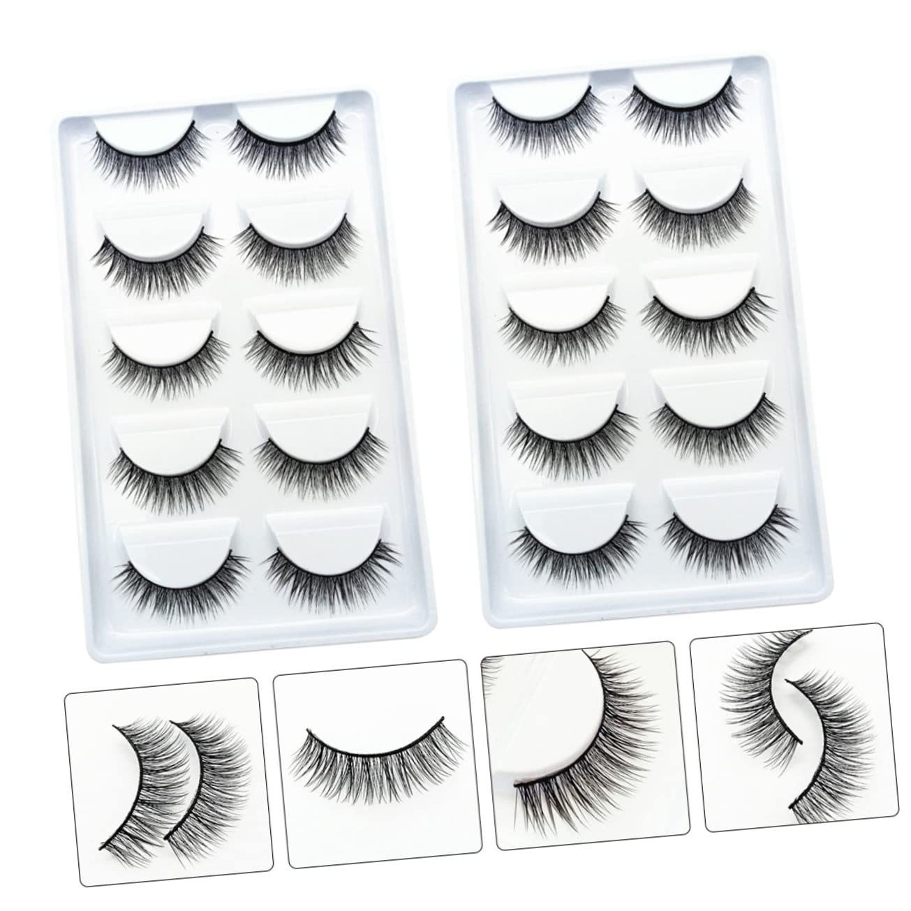 Mikikit 10paires Faux Cils Naturels Pour Filles Maquillage Cosmétique Et Beauté De Cils Beauté Accessoire