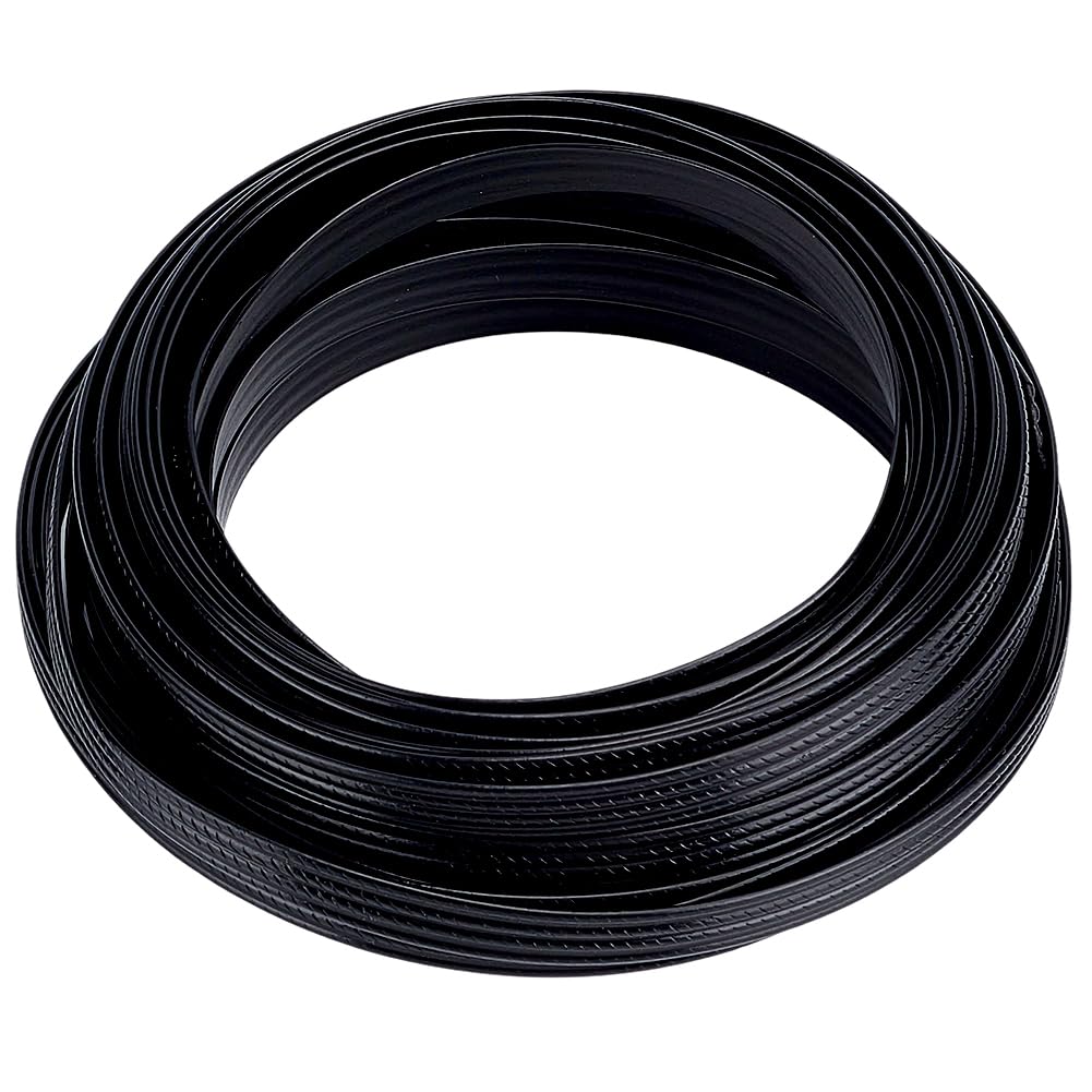 GORGECRAFT 10.66m*8mm Rattan Weave Material Webbing Basket Black Wicker Weaving Supply Synthetic Rattan Woven Furniture Repair Kit Plastic Cane Fix Vinyl for Garden Patio Chair Sofa