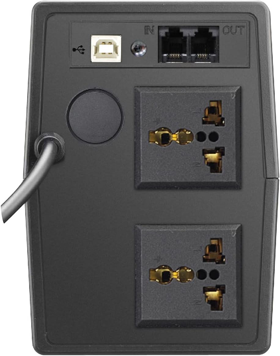 posterior view of the Prolink PRO851SFCU 850VA UPS with ports