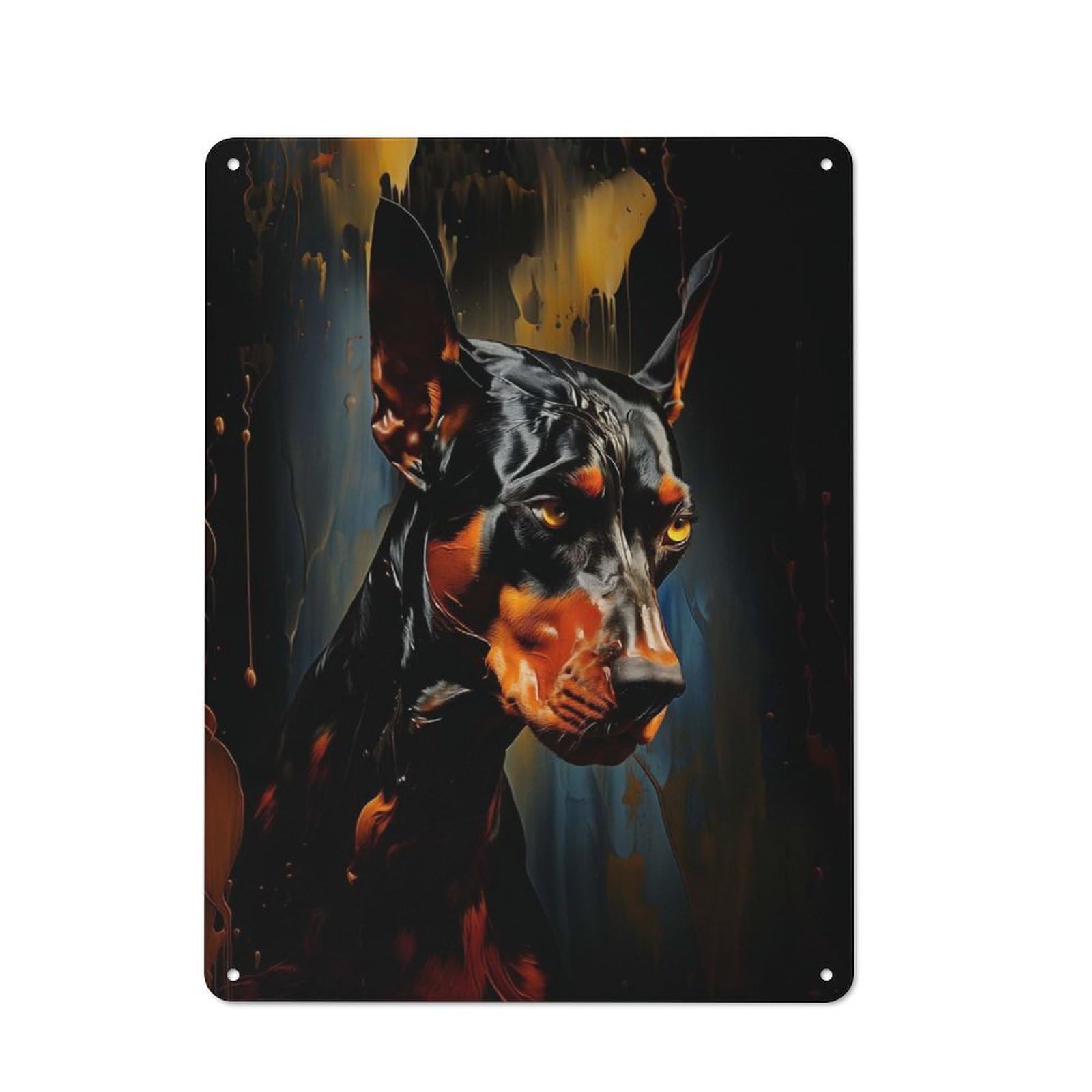 Classic Vintage Metal Sign 40x30cm Featuring Dobermann, Home Bar Decor for Cafe, Pub, Workshop Or Home Bar