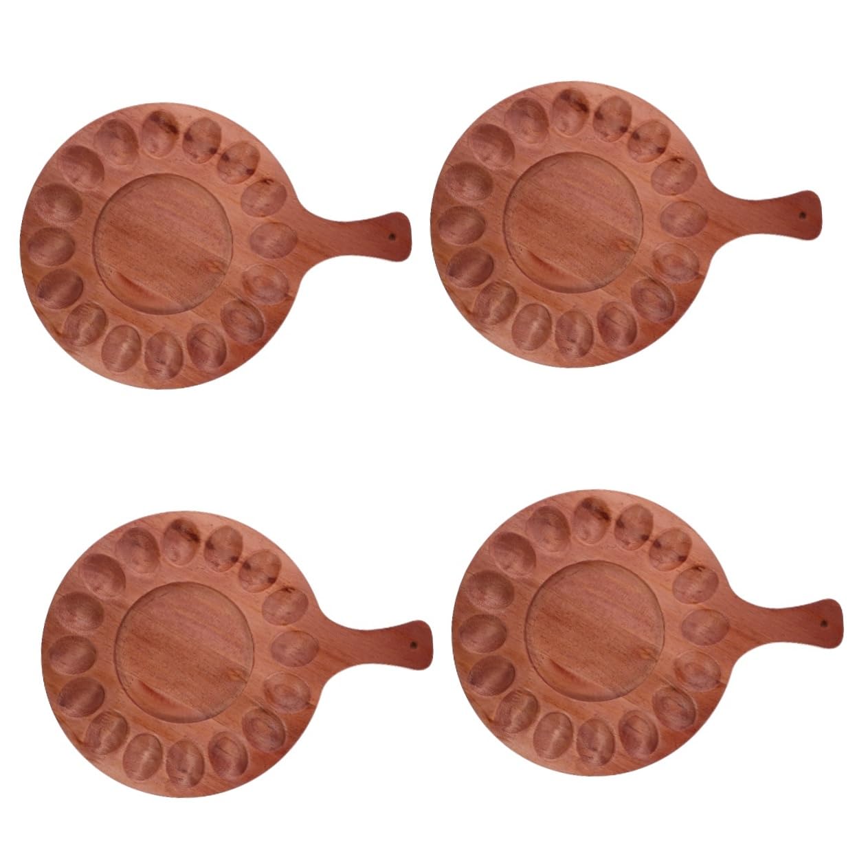 ABOOFAN 4 Piezas Bandeja De Rellenos Plato para Servir Dispensador De Rellenos Plato De Rellenos Pascua Bandeja De Mariscos Huevera Sencilla Porta Madera