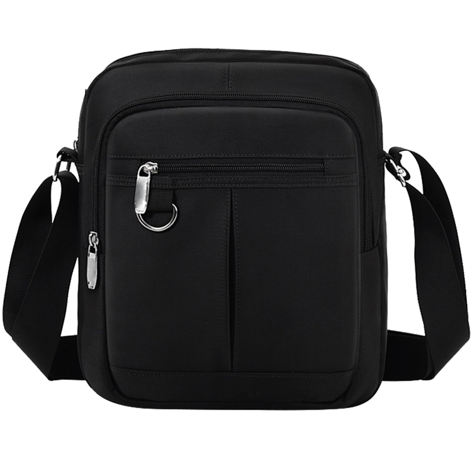 LizbinMen's Messenger Bag, Small Crossbody Bags Casual Black Shoulder Bags, Man Purse Crossbody Shoulder Bag for Men and Women, Travel Messenger Shoulder Bag Water Resistant for Work Business (Black)