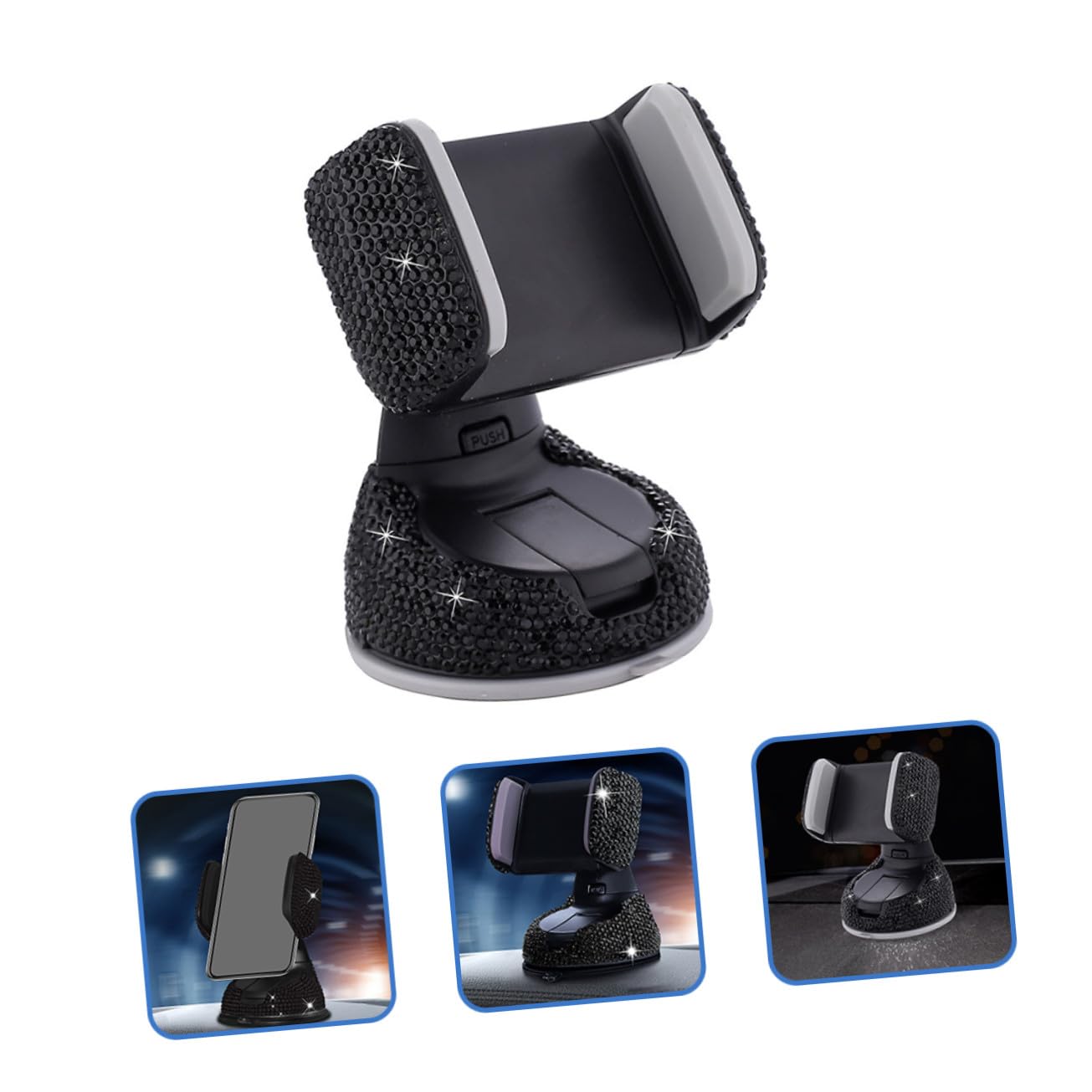 4 Piezas Soporte Móvil Coche con Brillo Ajustable y Estable Accesorio para Rejilla Compatible con Varios Teléfonos Instalación Fácil y para Mujeres Conductor