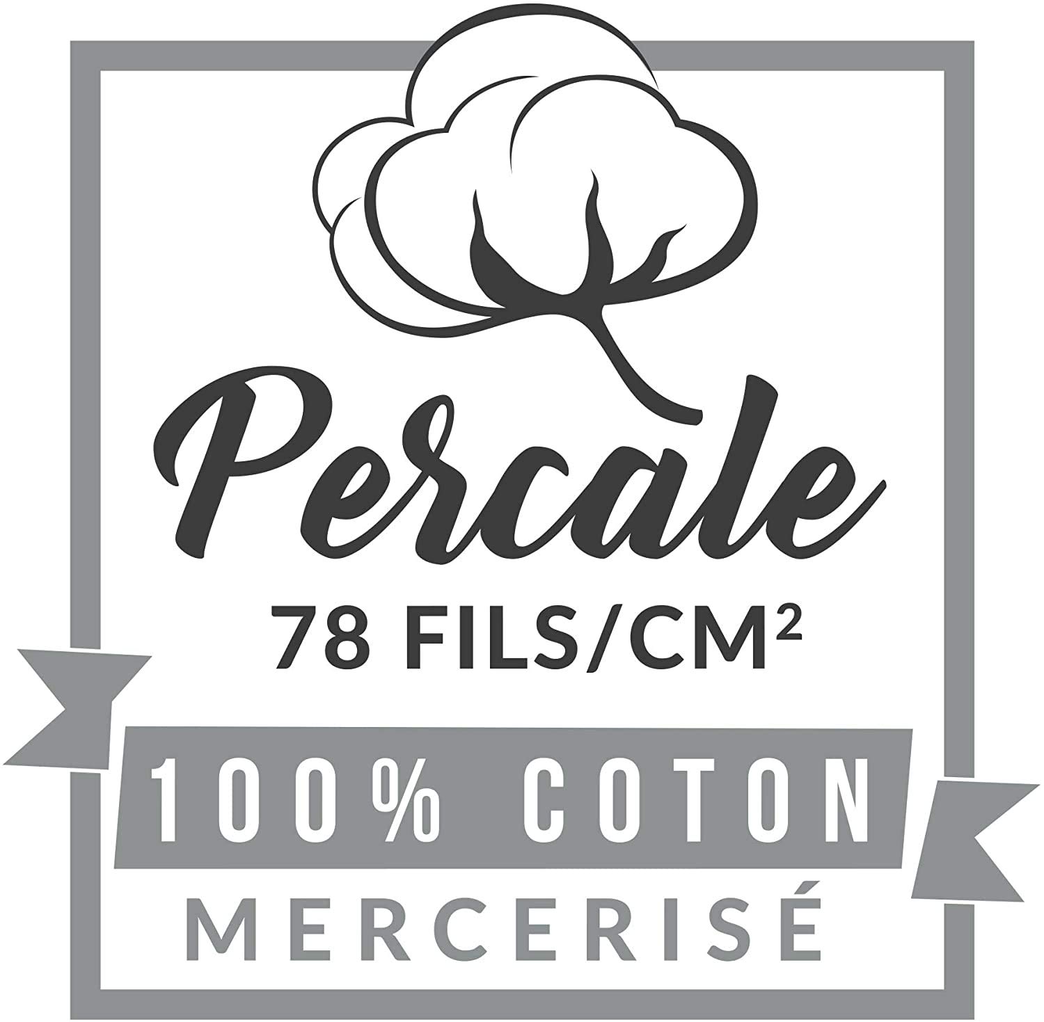Promo Linge Housse de Couette Percale 220 x 240 cm - 240 x 260 cm + 2 Taies d'oreiller à Volant Plat 63 X 63 cm – Belor (240 x 260 cm)