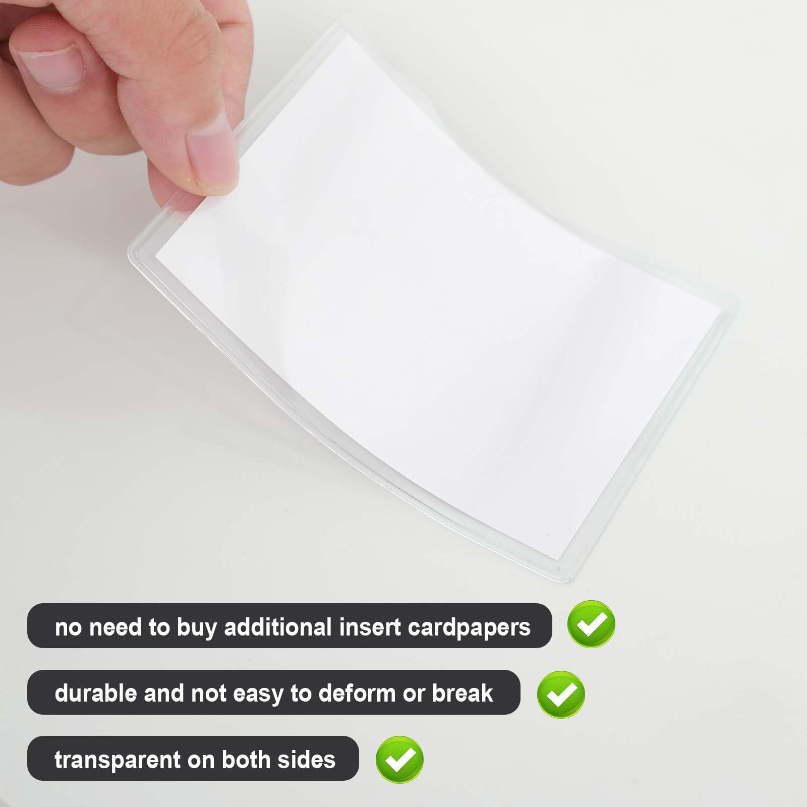 wexpw 50 Pieces 3x4 inch Adhesive Plastic Pockets Sleeves with 50 Pieces  White Insert Cards, Self Adhesive Clear Label Holder Index Card Pocket  Sleeves Clear Plastic Sticky Labels Holders : Amazon.com.au: Stationery