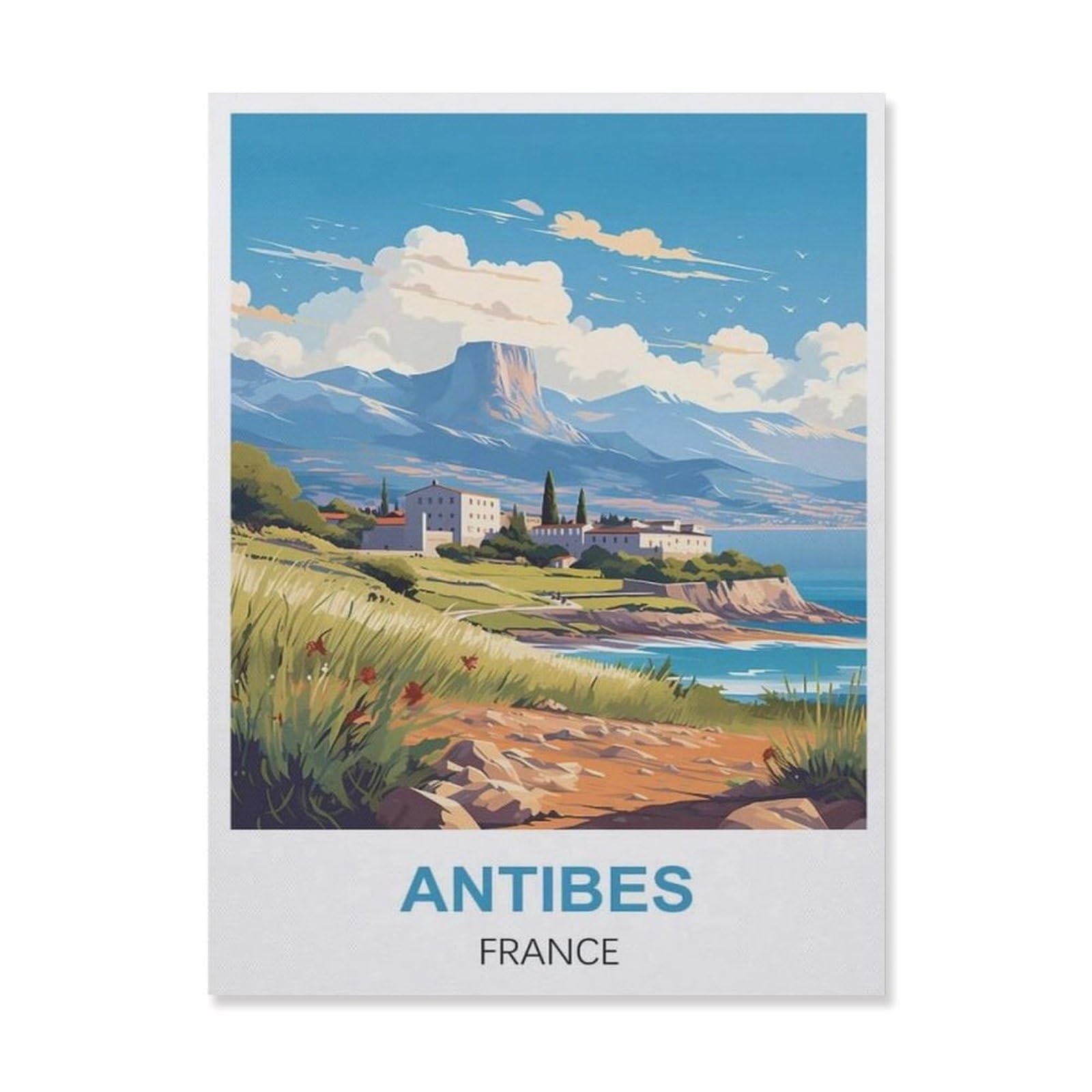Vintage Metal Tin Sign，Antibes France(20x30cm）