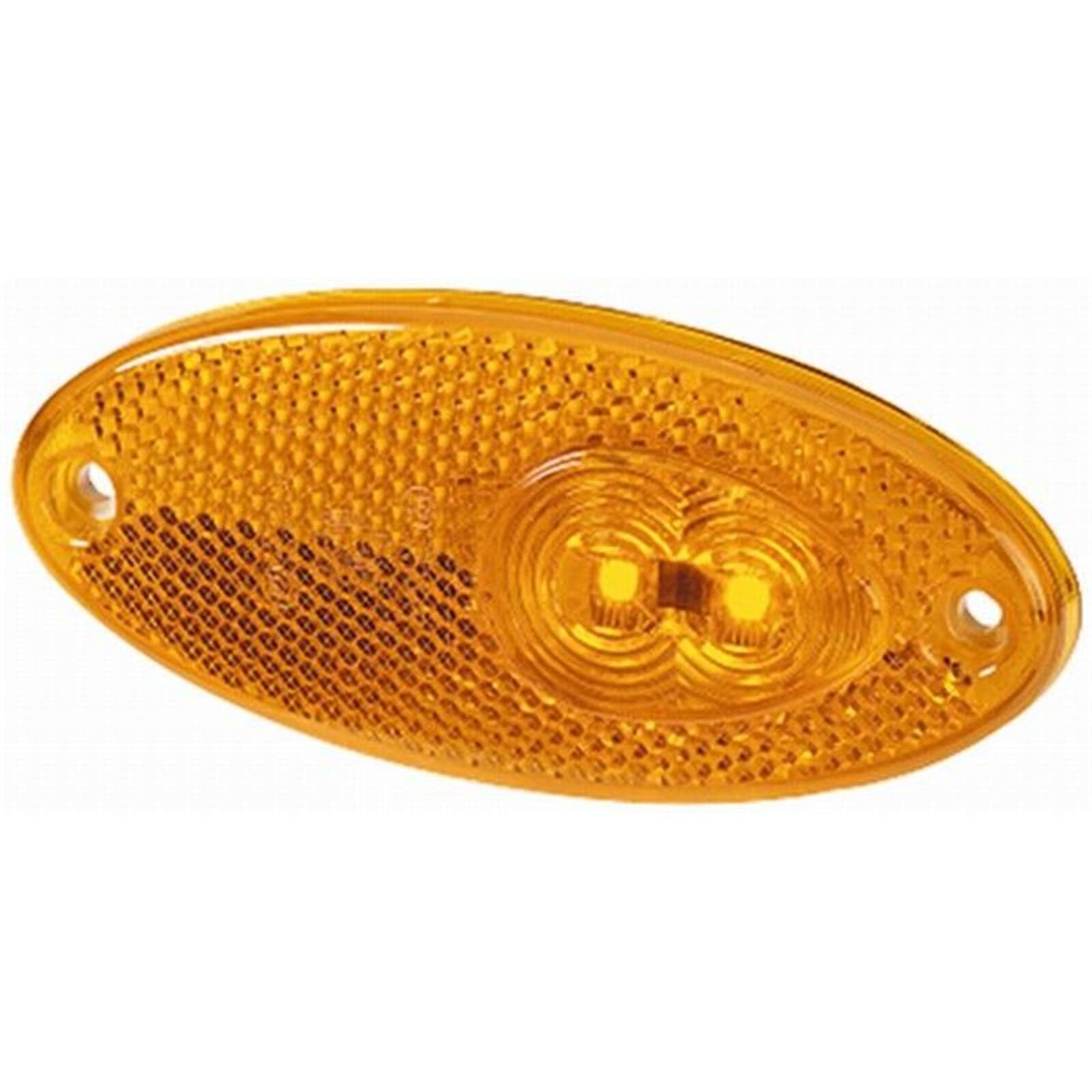 HELLA Światła boczne - LED - 24V - Połączenie śrubowe/Oprawa - Kolor szkła reflektora: żółty - Przewodu: 500[mm] - z prawej/z lewej - Ilość: 1 - 2PS 964 295-051