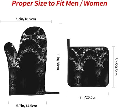 Strange Buildings A Printed Baking Set Perfect for Baking Cooking and Grilling Featuring a 4-Piece Oven mitt and potholder Set