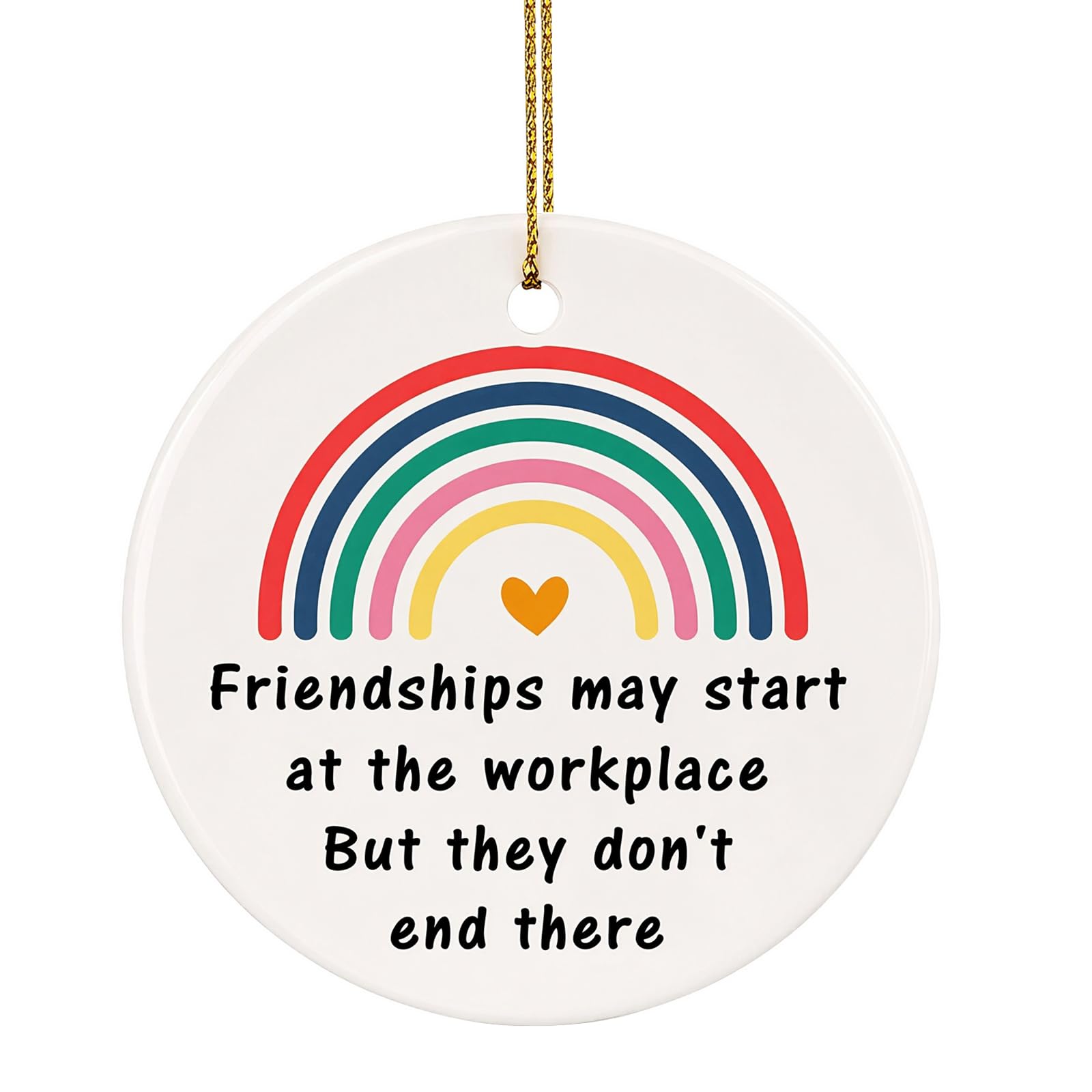 Leaving Gifts for Colleagues Women, Ceramic Hanging Ornament New Job Gifts for Women Teacher Friend, Double-Sided Printed Round Decoration Retirement Gifts Opening A New Chapter
