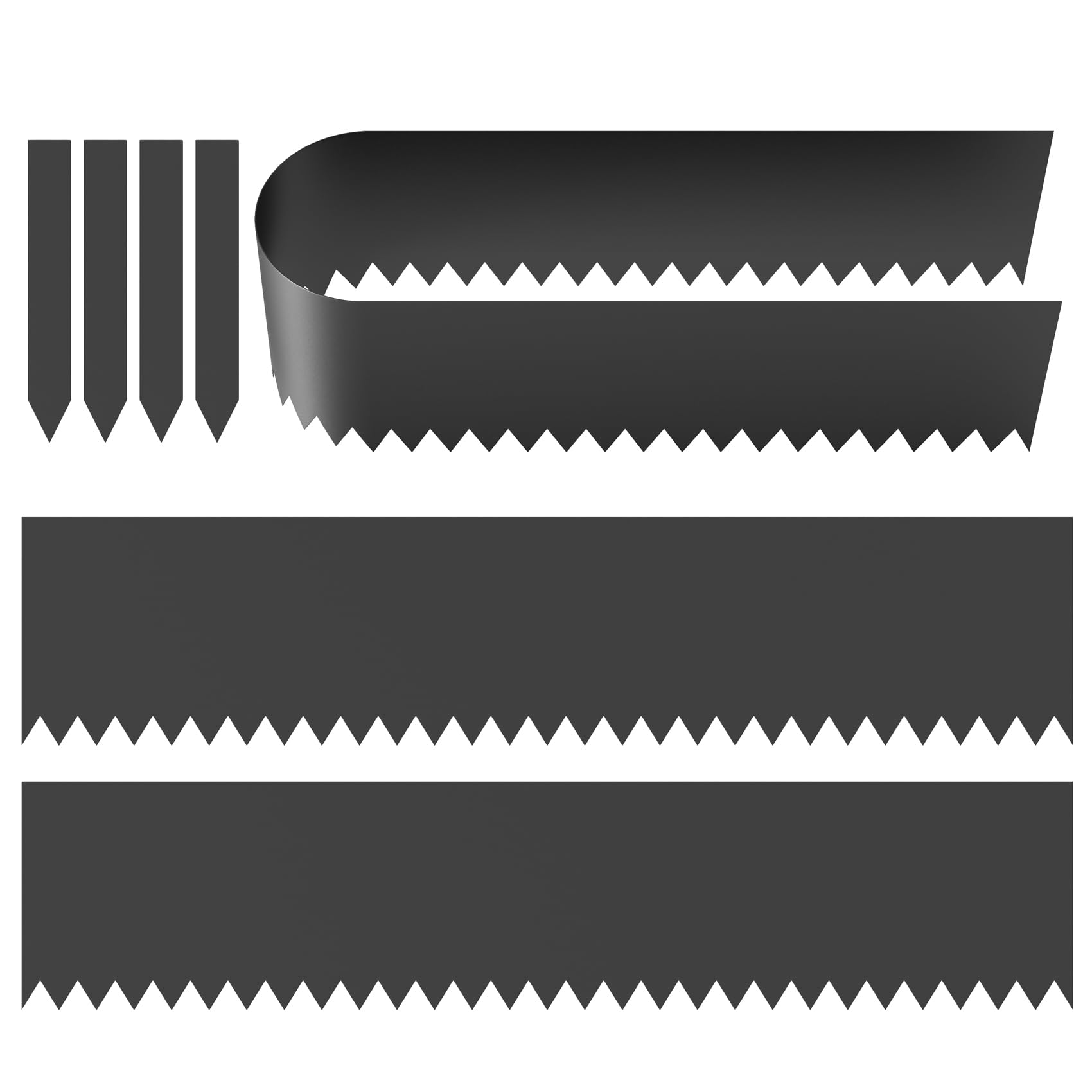 Landscape Edging, 46" X 6" Metal Garden Edging(3 PCS) with Landscape Edging Stakes, 138" Total Landscape Edging Border for Garden Yard No Nails Needed, Easy Install, Black Garden Edging