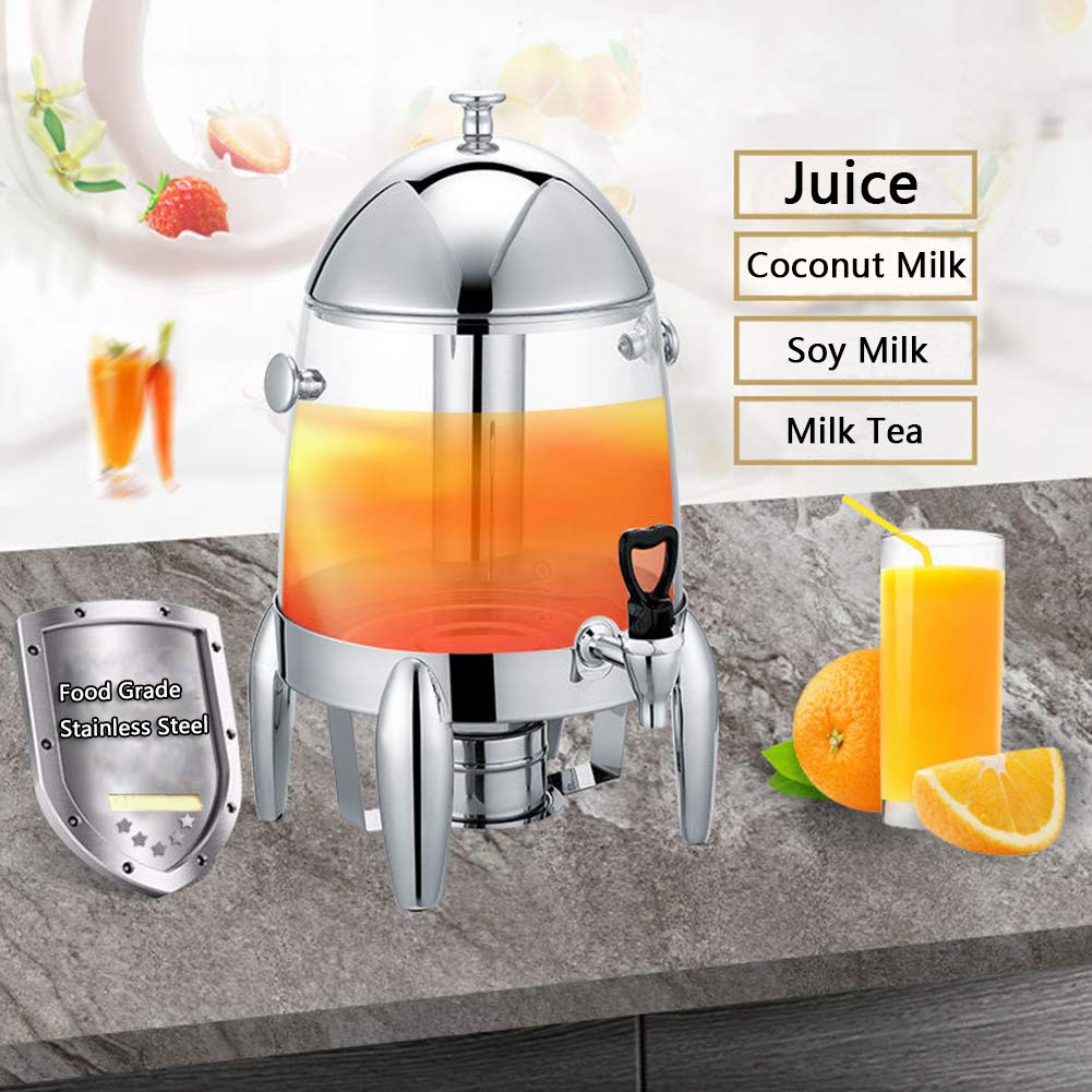 distributore d'Acqua, Dispenser for Bevande Calde e Fredde da 12 Litri con Corpo Contenitore in PC, urna for caffè Chafer in Acciaio Inossidabile Resistente Cilindro for Ghiaccio
