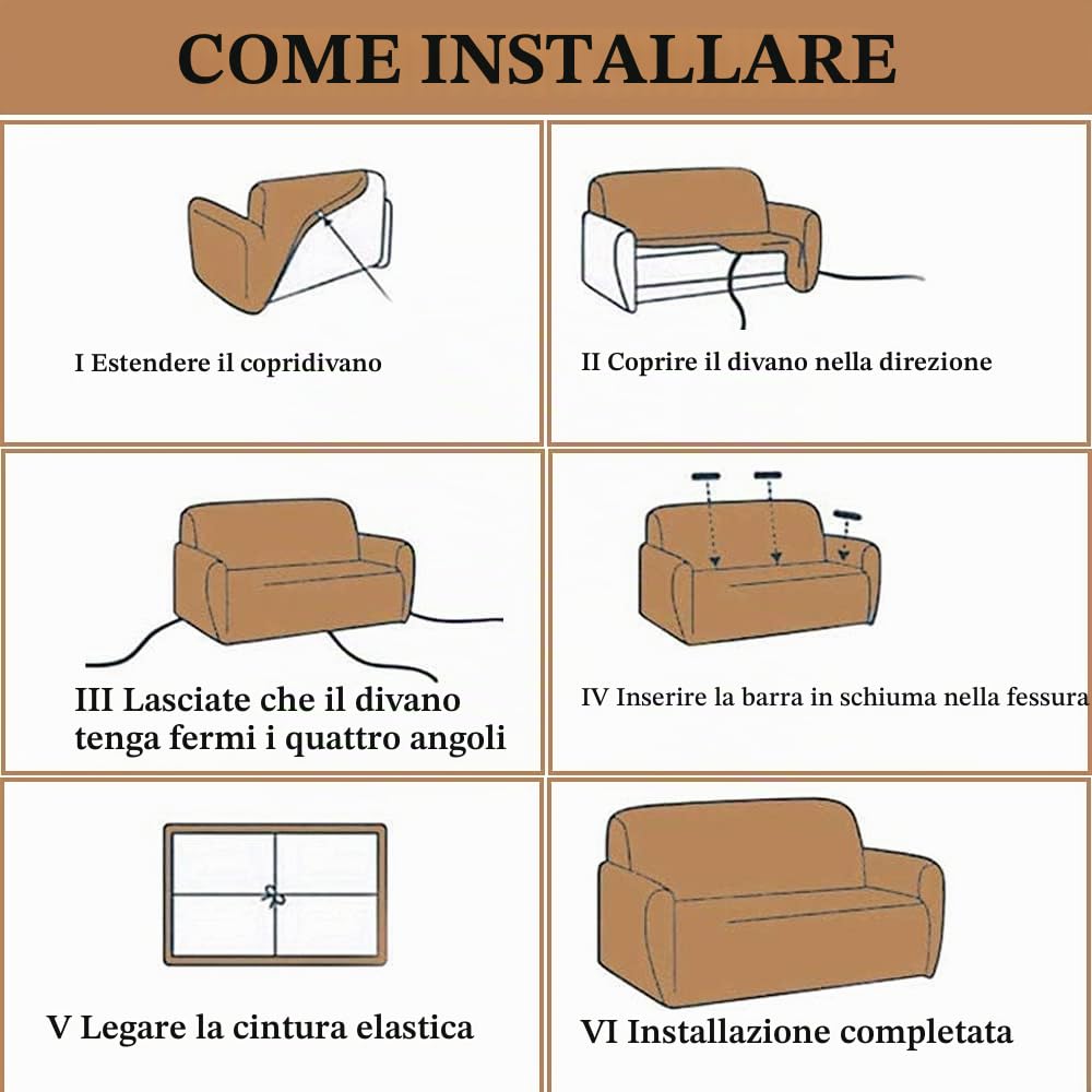 Highdi Estate Copridivano, Nordico Copridivano Elasticizzato, Universale Fodere Copridivani, Copridivani con Braccioli, Antiscivolo Sofa Protettore -Tinta Unita (Bianco,5 posti (305-360cm)