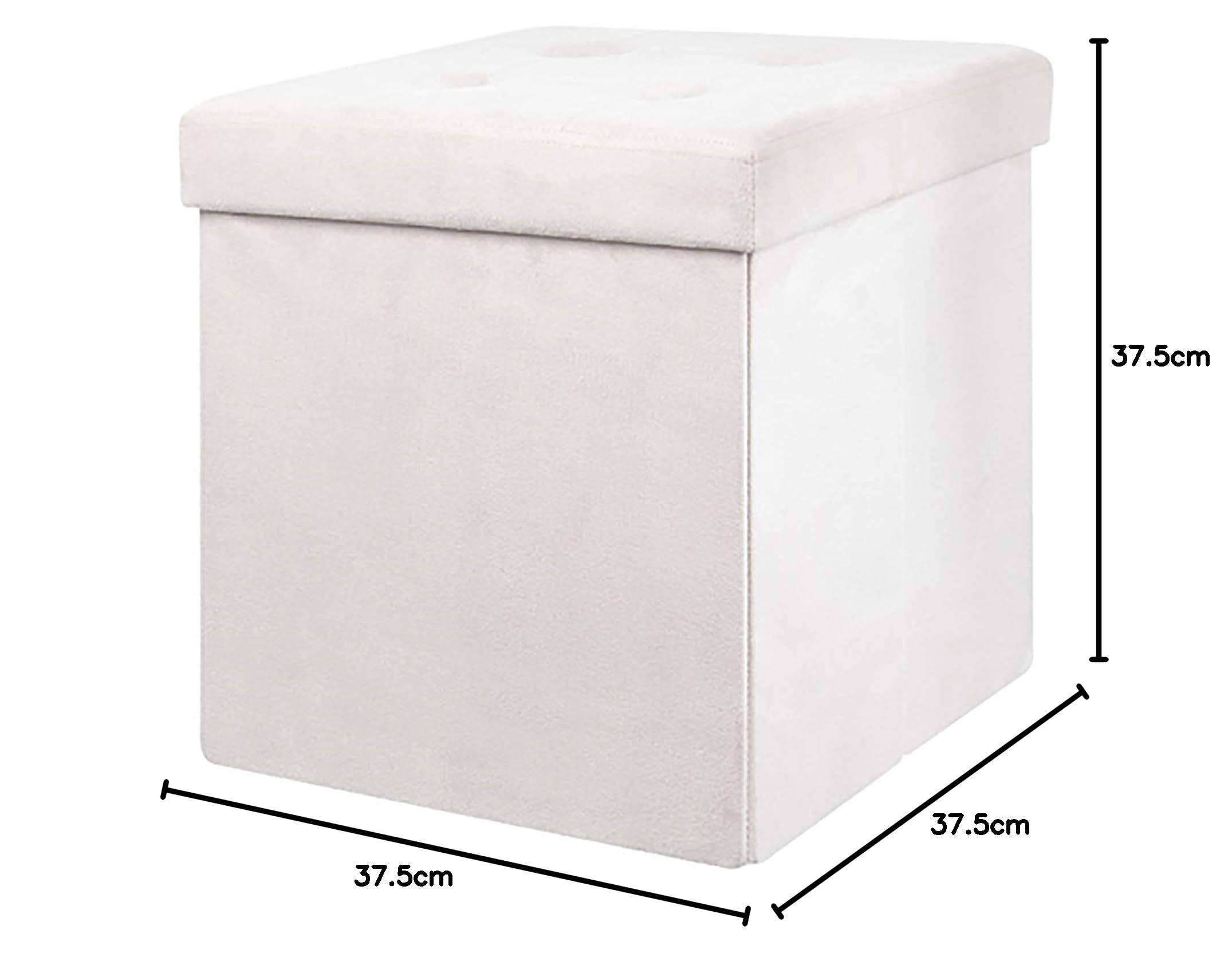 Pouf The Home Deco Factory - In Poliuretano Nero | 37.5x37.5x37.5 Cm - Foto 14