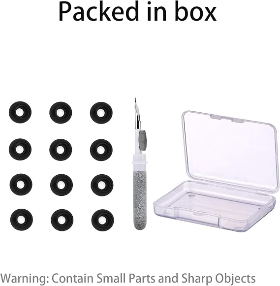 12X Replacement Earbud Tips Wireless Earbuds Accessories Eartips Earpad with 3-in-1 Cleaner Kit Compatible with Loop Quiet/Engage/Experience/Switch, Vosaf, Bigood, FUNSOUND, Yawsoy Earplugs