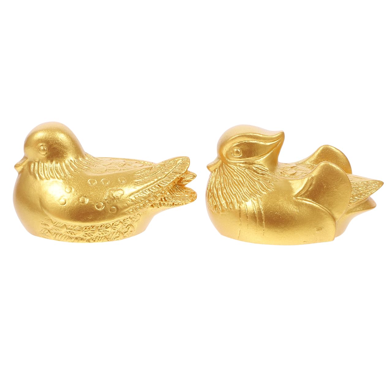 Veemoon Mandarin Ducks, Mandarin Statue Feng Shui Chinese Yuan Yang Love Birds Statue Figurine Golden Ducks Figures Art Sculpture for Paper Weight Decorative Wedding Souvenirs