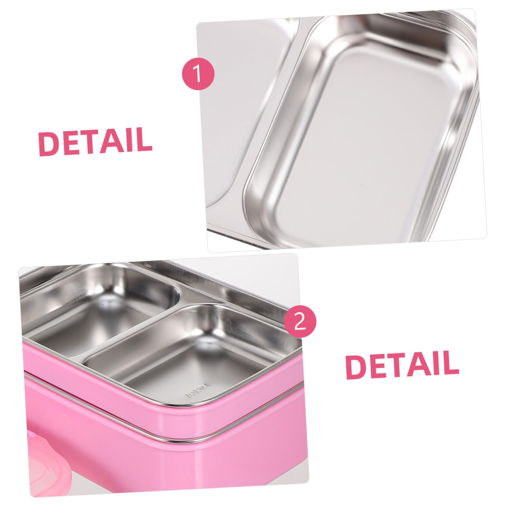 OUNONA Boîte à Bento à Compartiments Lunch Box Isotherme en Acier Inoxydable et Pp à Compartiments Séparés pour Déjeuners Travail