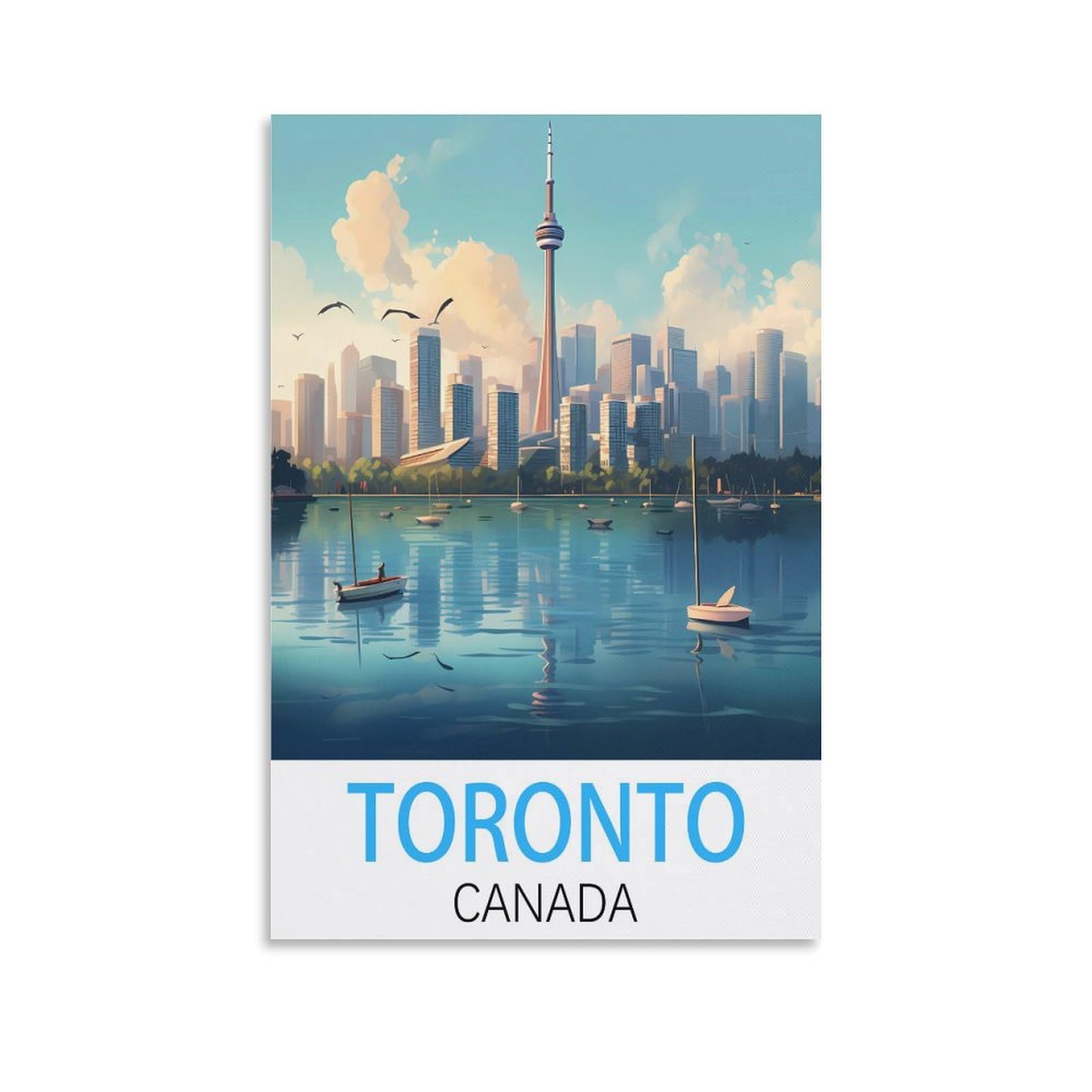 JavoN Toronto Canada Vintage Travel Poster 08x12inch(20x30cm) Canvas Art Poster And Wall Art Picture Print Bedroom Decor