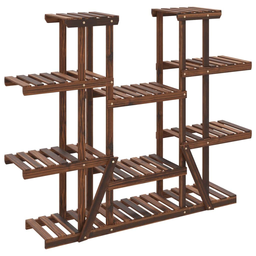 vidaXL Soporte para Flores Madera Maciza de Abeto 110x25x110,5 cm, Soporte para Plantas, Soporte para Flores de Madera, Soporte de Plantas de Exterior