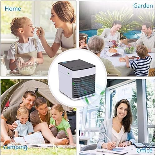 Mini Ar Condicionado Portátil 3 em 1 – Climatizador, Ventilador e Umidificador de Ar com 3 Velocidad