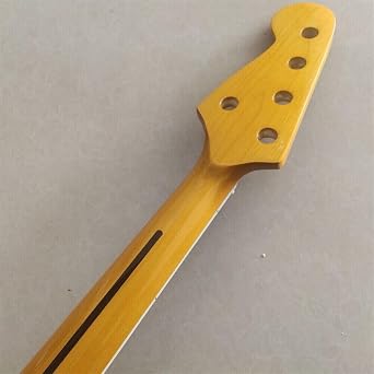 Guitar Part for 5 String Yellow Maple Bass Guitar Neck Parts 20Fret Rosewood Fretboard Heel72mm