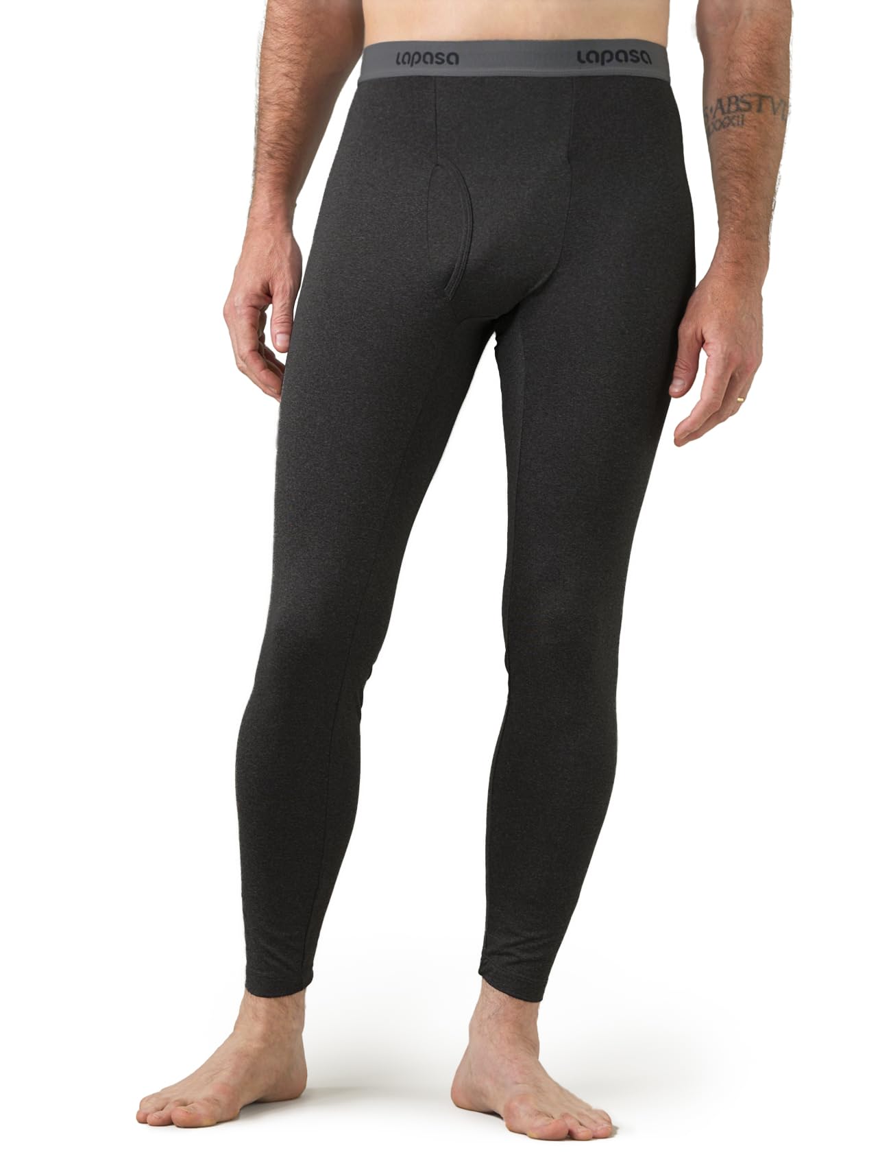 LAPASA Pacco da 2 o 1 Calzamaglie Termica Uomo Fodera in Pile Medio/Pesante Pantaloni Termici Sportivi Strato Base Biancheria Intima Leggings Caldi M10/M25/M56