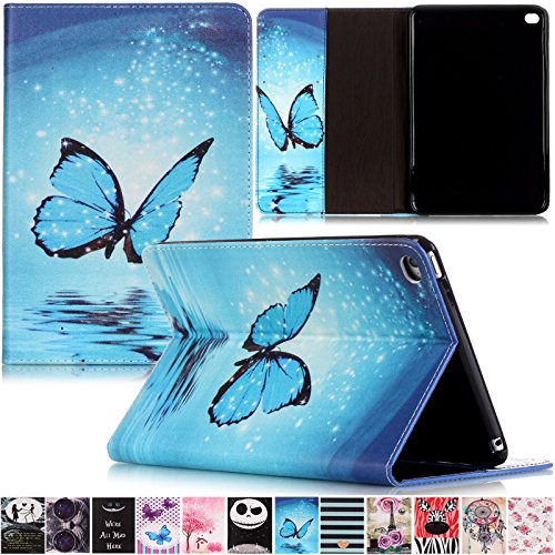 Ipad Mini 4 Case, Artyond Pu Leather Stand Smart Case [Cards Slots & Money Holder] Protective Cover Folio Flip Wallet Case For Apple Ipad Mini4 (Blue Butterfly) #TOP30