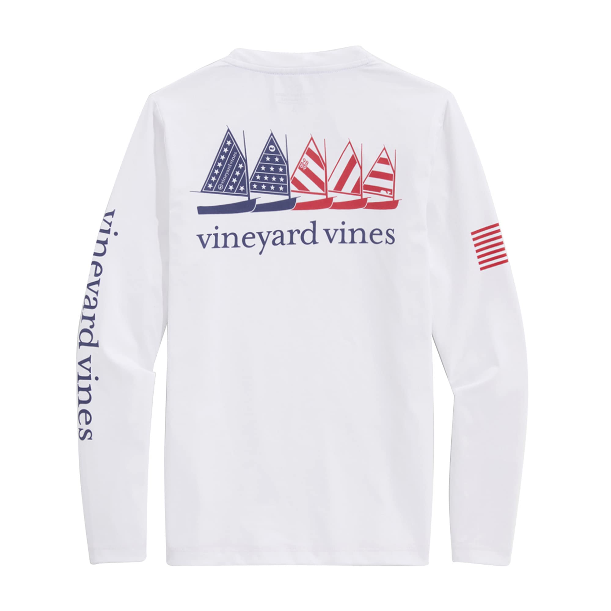 vineyard vinesboys Boys' Usa Catboats Long-sleeve Harbor Performance Tee T-Shirt