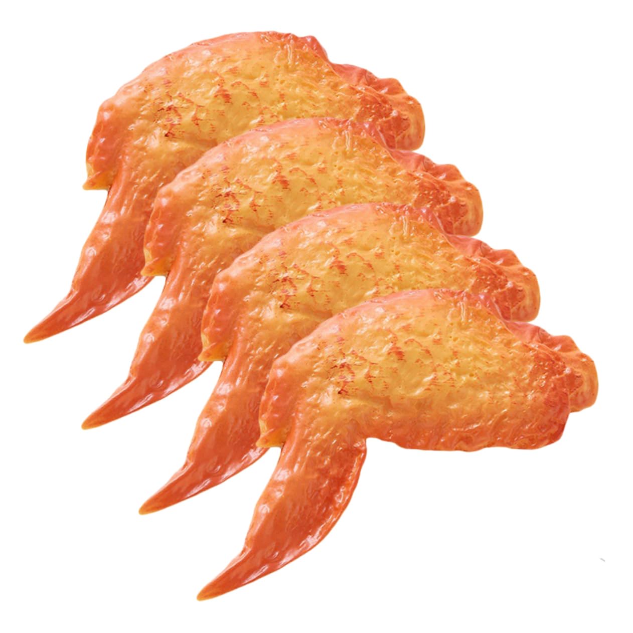 4Pcs Simulated Roasted Chicken Wing Food Model PVC Decorative Set